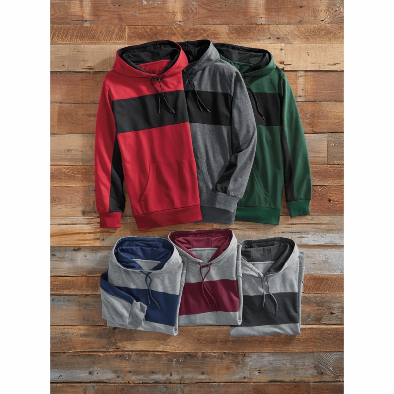 3-Pack of Striped Hoodies with Drawstring Hood and Kangaroo Pocket - MIDNIGHT VELVET CATALOG