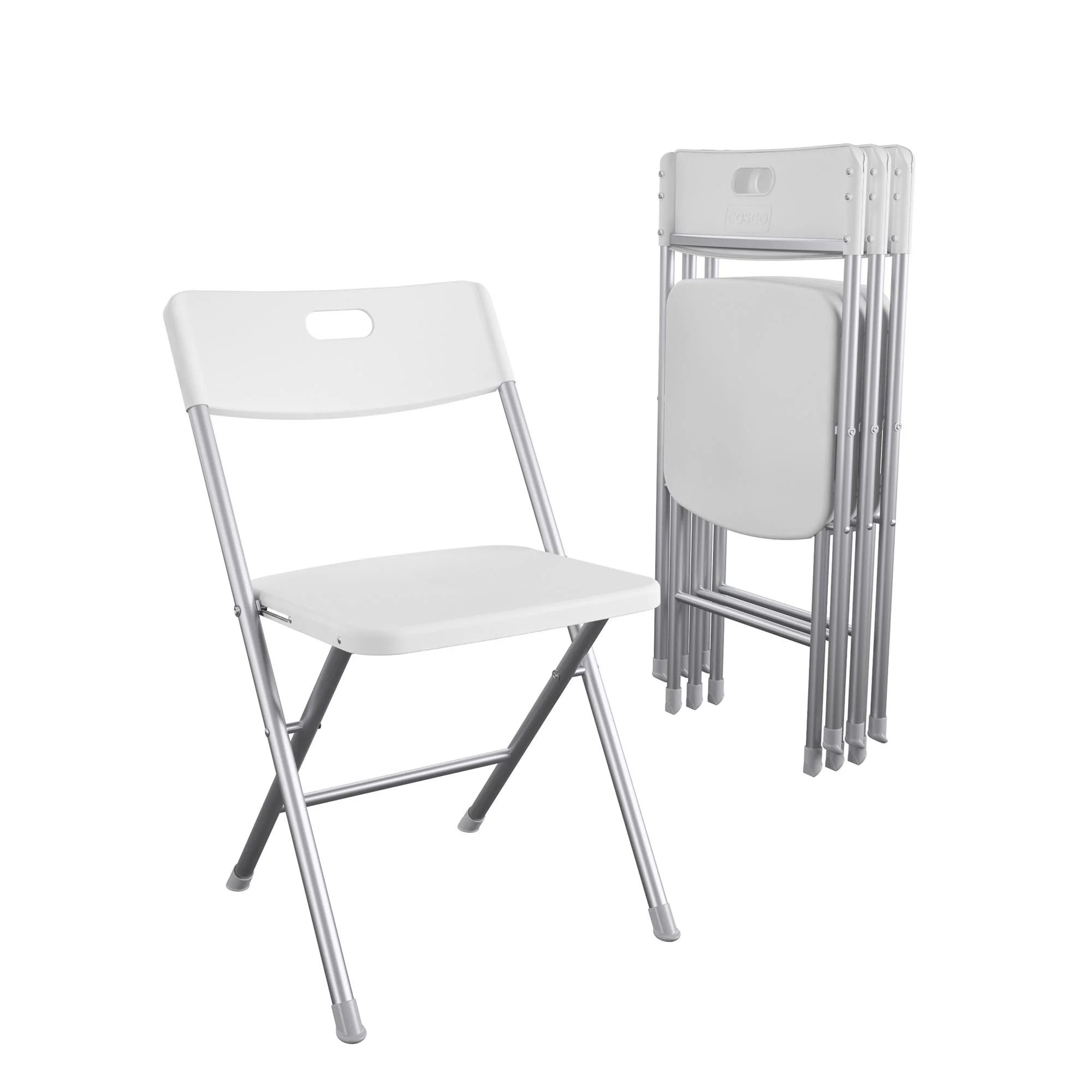 (2 pack) Mainstays Resin Seat & Back Folding Chair, White, 4-Pack
