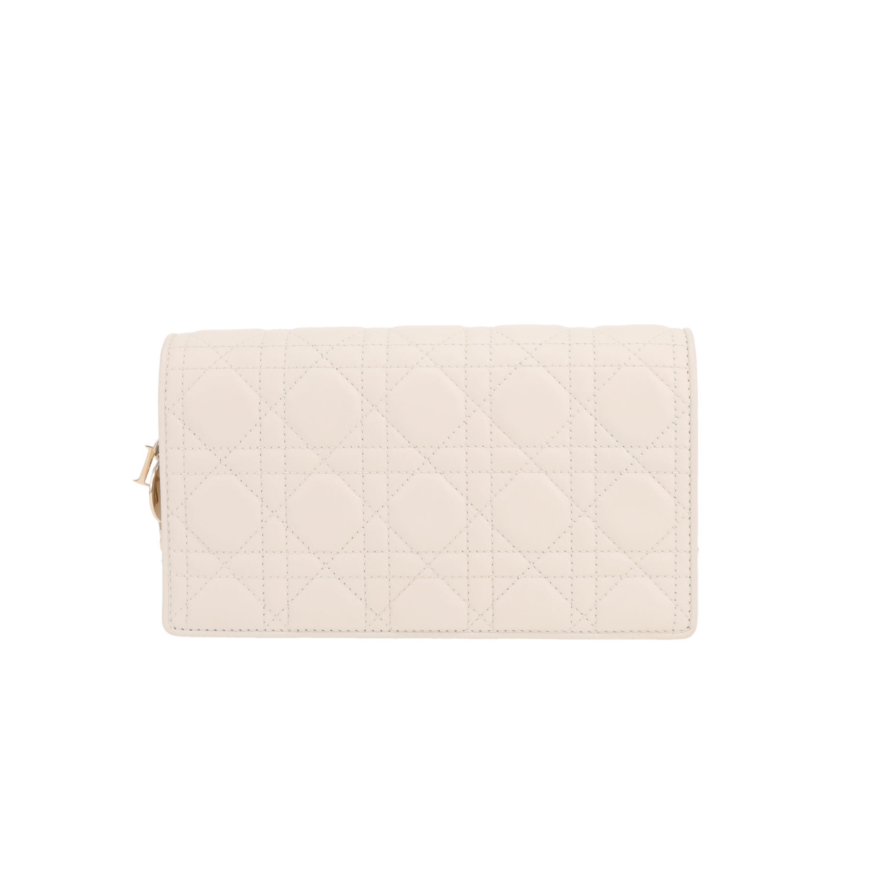 Dior Lady Dior Wallet on Chain pouch in white leather cannage1:1High-quality replica