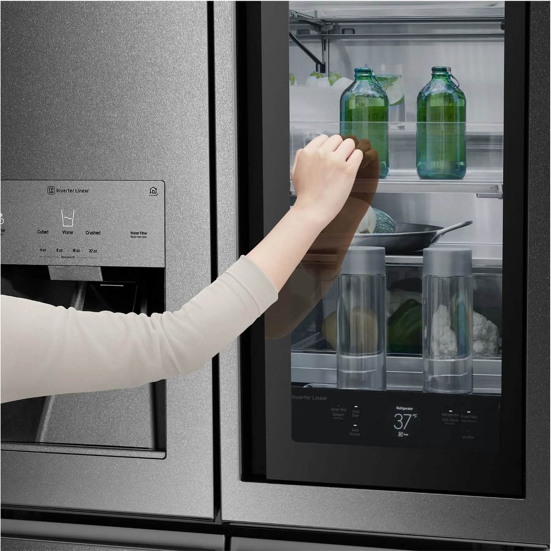 LG Freestanding French Door Refrigerator, Gray - Image 3