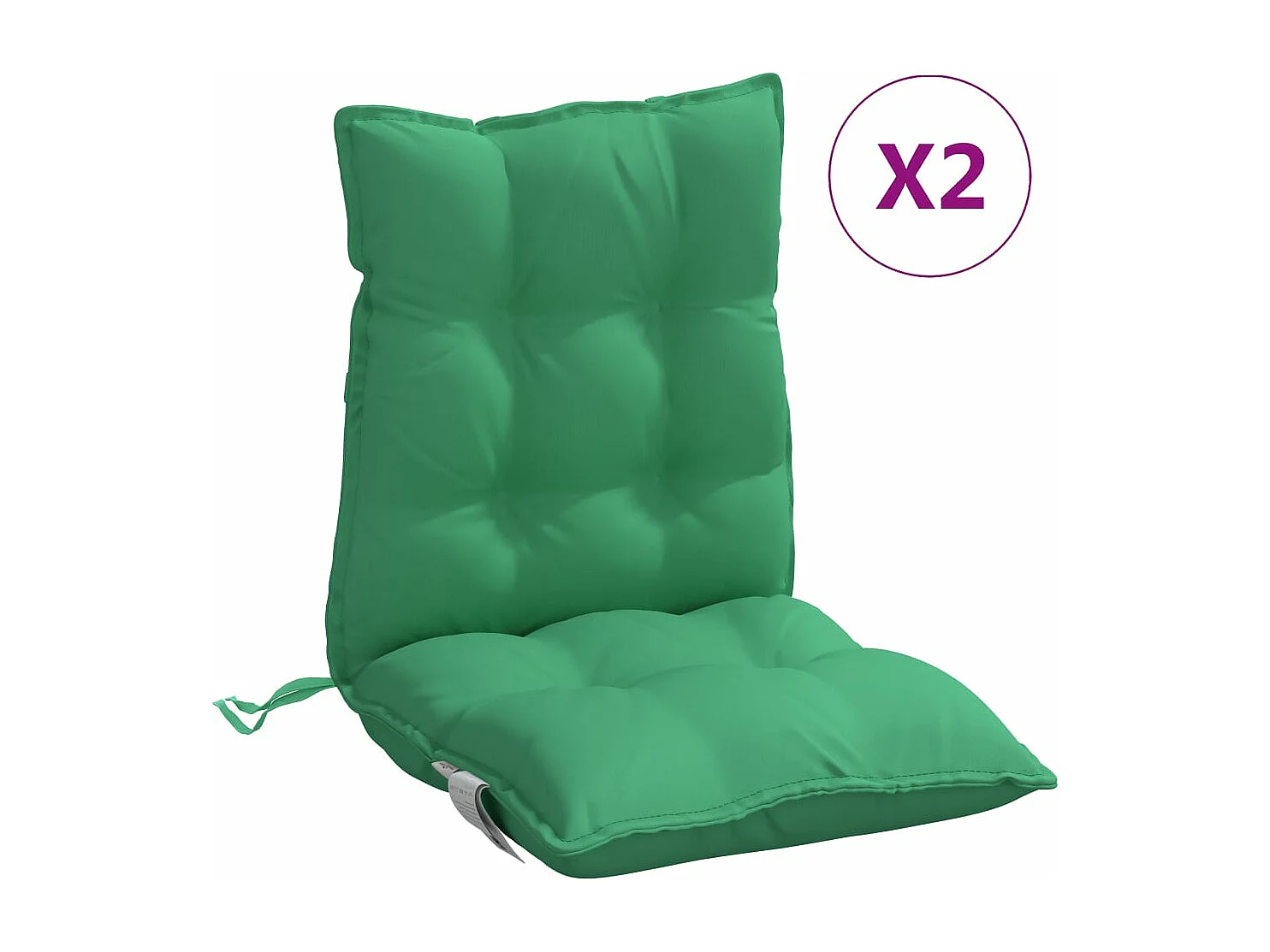 Coussins de chaise à dossier bas lot de 2 vert tissu oxford