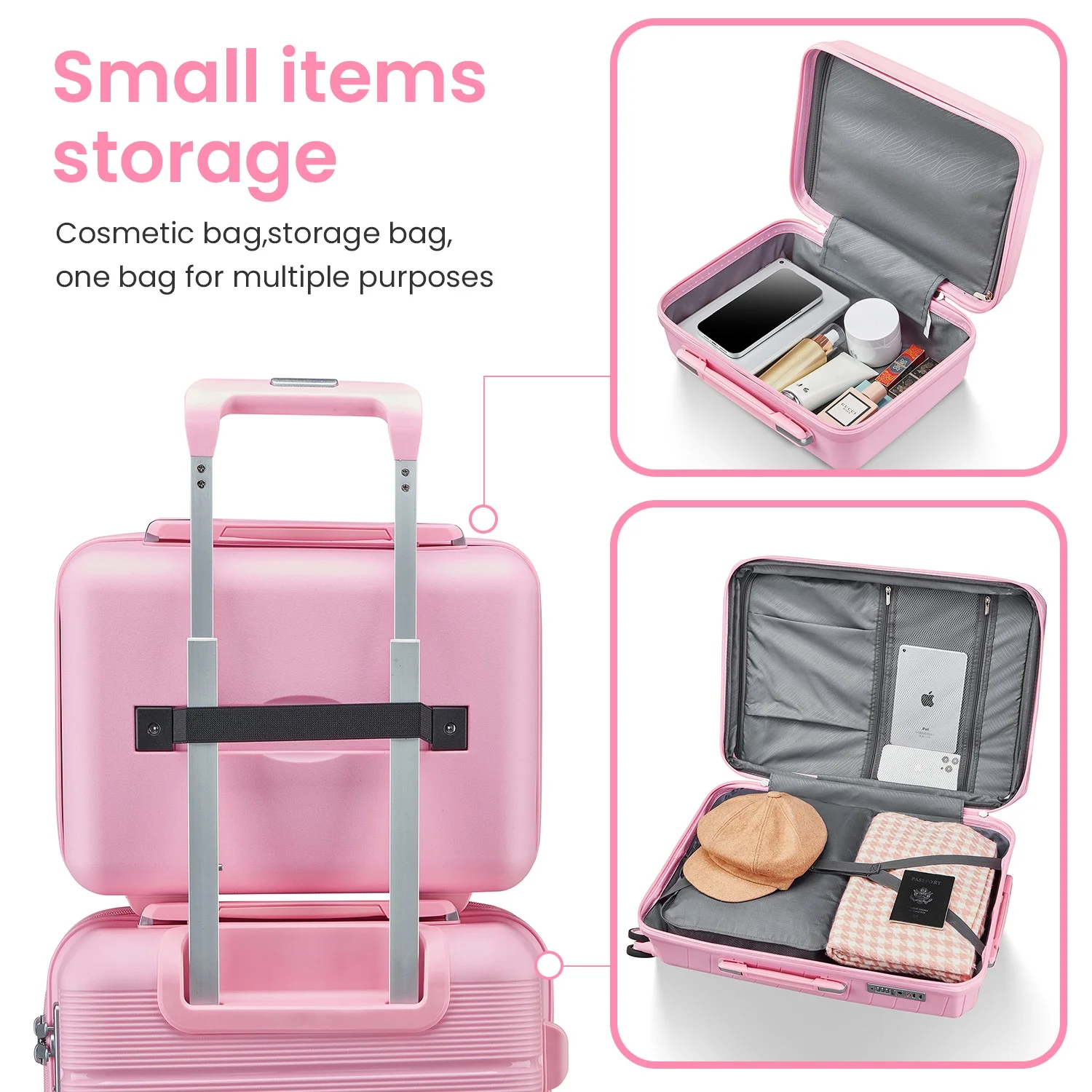 4 Piece Luggage Set, Expandable Lightweight Suitcase Set, PP Materials Travel Luggage with TSA Lock Spinner Wheels, White (14/20/24/28) - Image 23