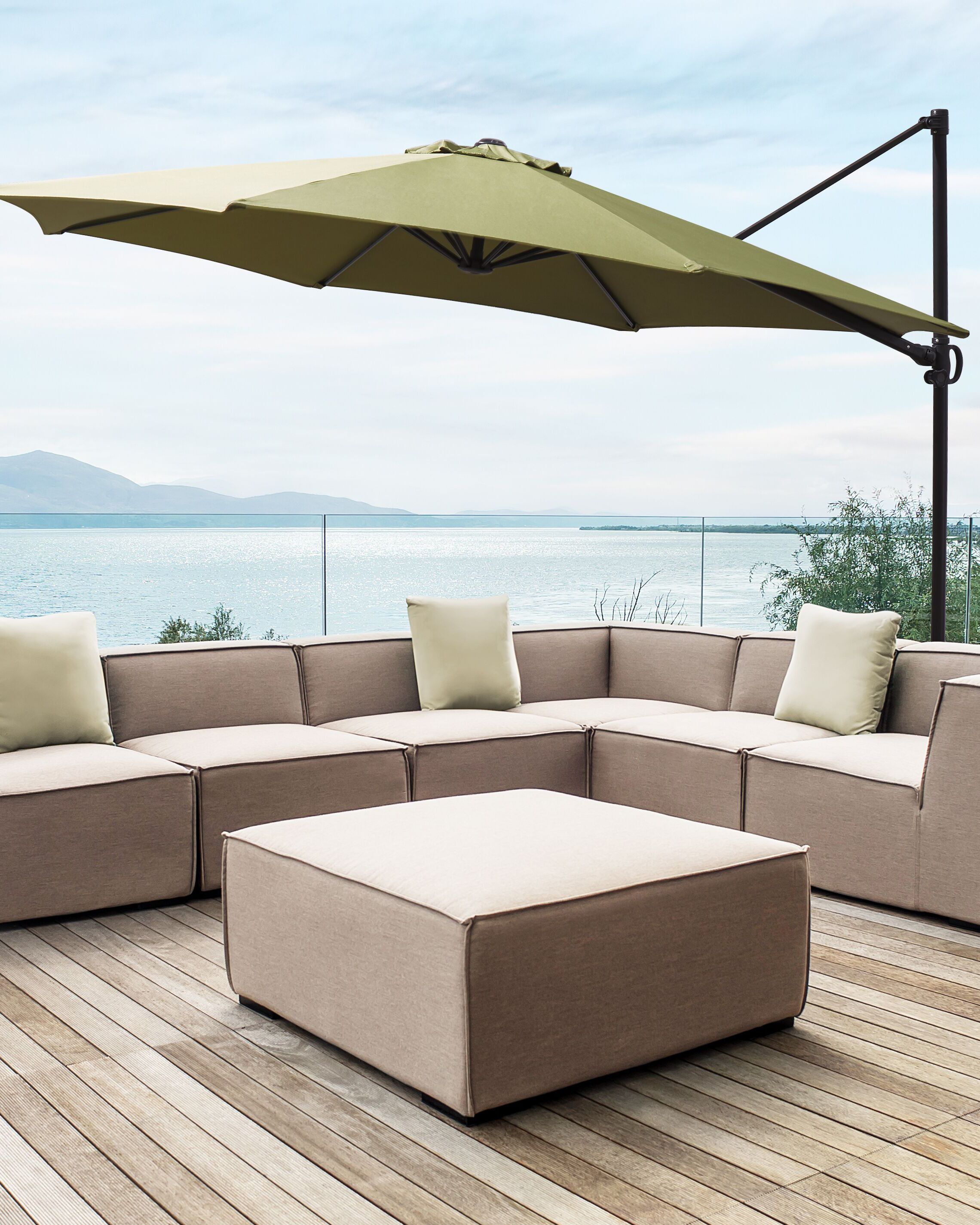 Cantilever Parasol 295 cm SAVONA II Olive Green