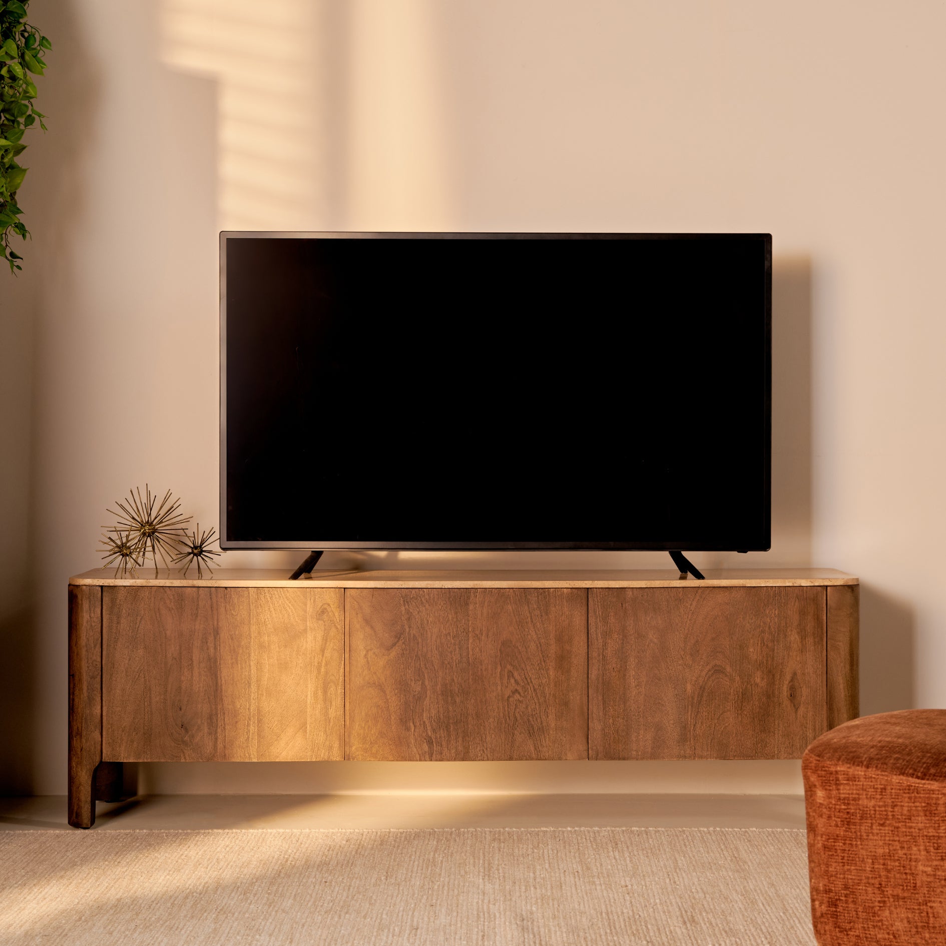Blokker Brato Tv-meubel met Marmeren Blad B 175 cm - Mangohout