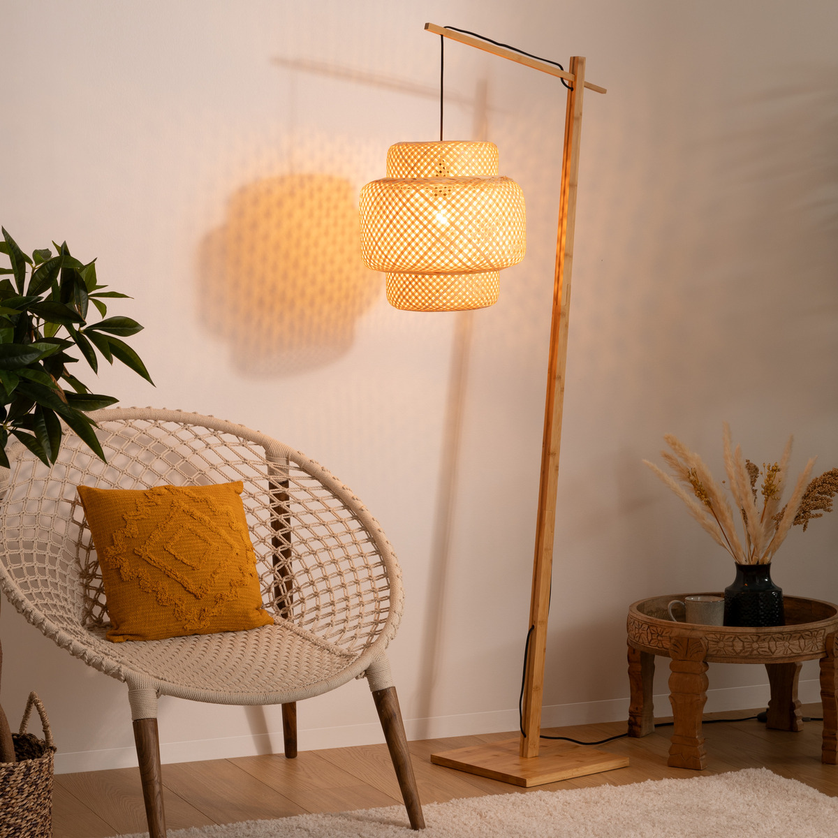 Floor lamp "Liby" Bamboo, H.173 cm