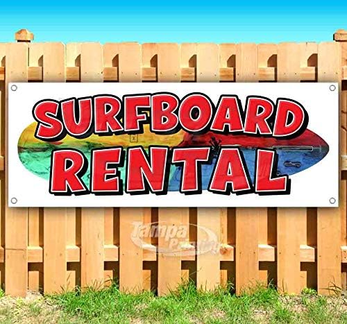 Surfboard Rental Banner 13 oz | Non-Fabric | Heavy-Duty Vinyl Single-Sided with Metal Grommets