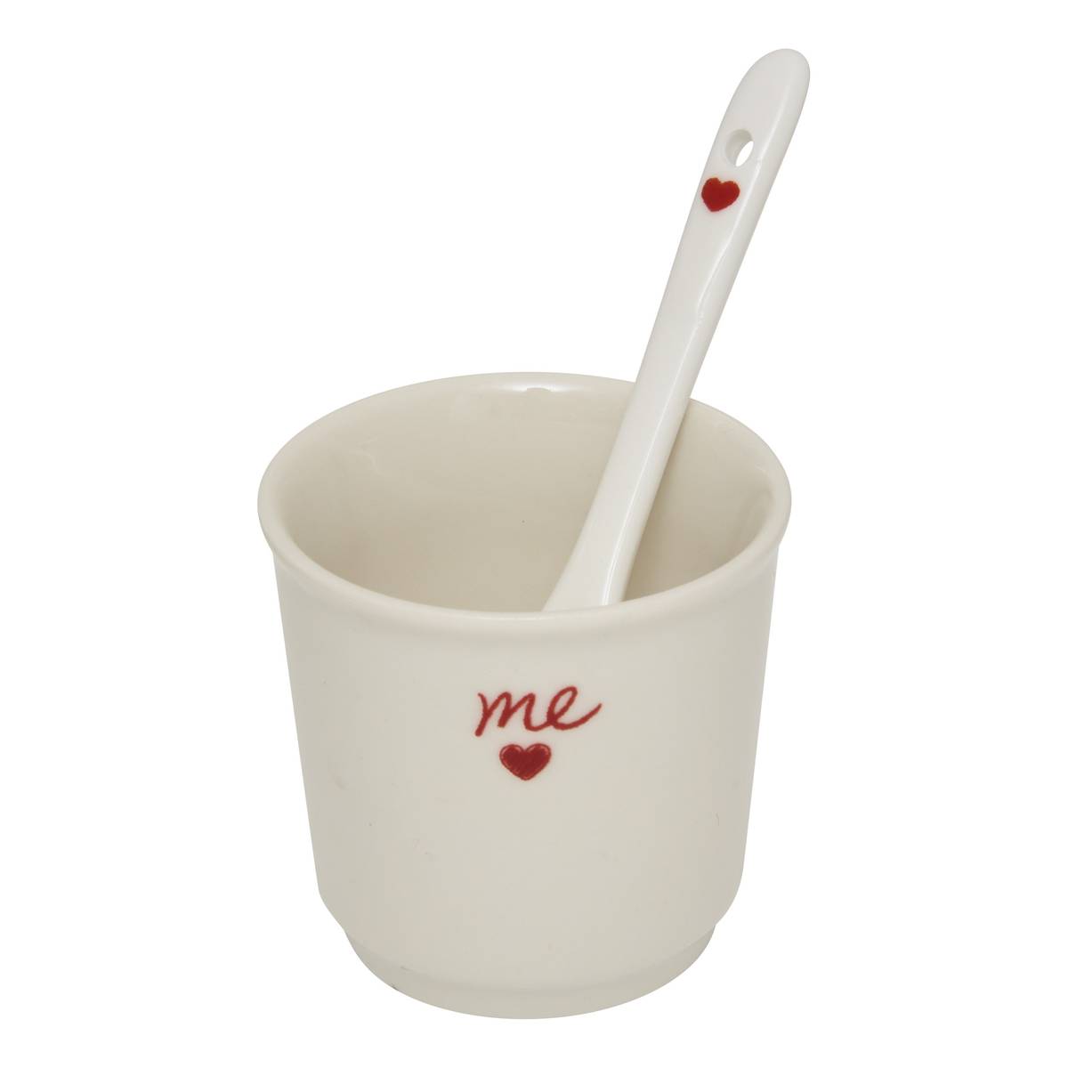 Set of 2 cups "Valentine" 100 ml, New Bone China (Porcelain), White