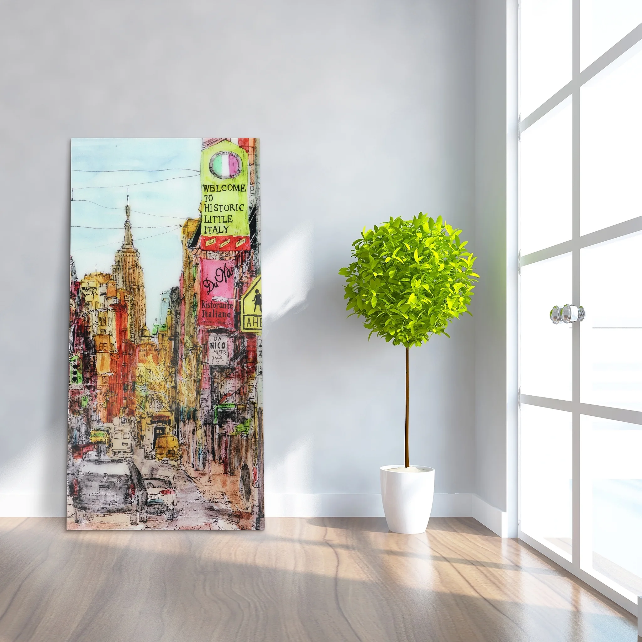 Empire Art Direct Blue Splash Frameless Free Floating Tempered Glass Panel Graphic Wall Art, 72" x 36", Ready to Hang - Image 41