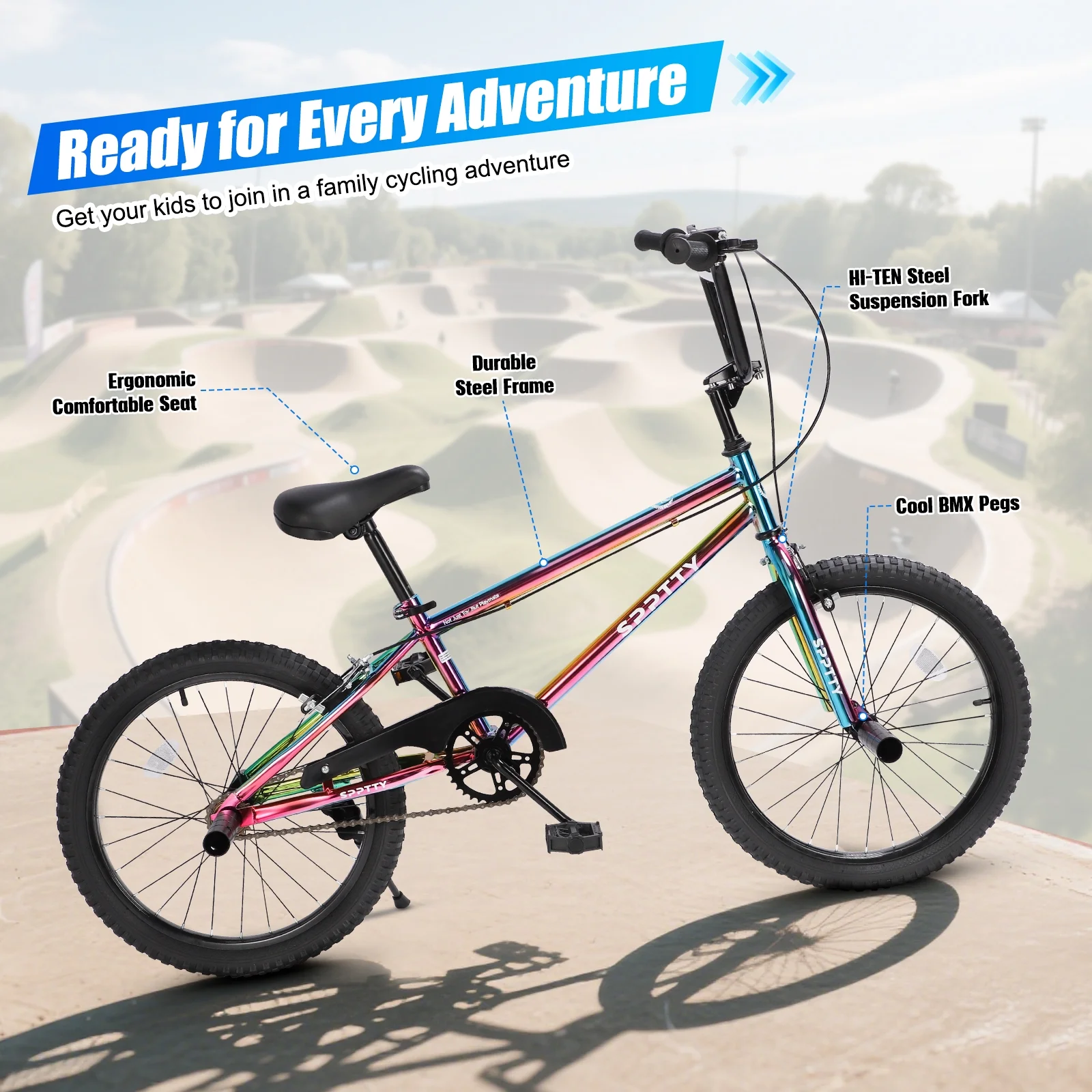 SPPTTY 20" Freestyle BMX Bike with 4 Pegs,Kids Bicycle for Teen Beginner, Age 7-14 Years,Multicolor - Image 12
