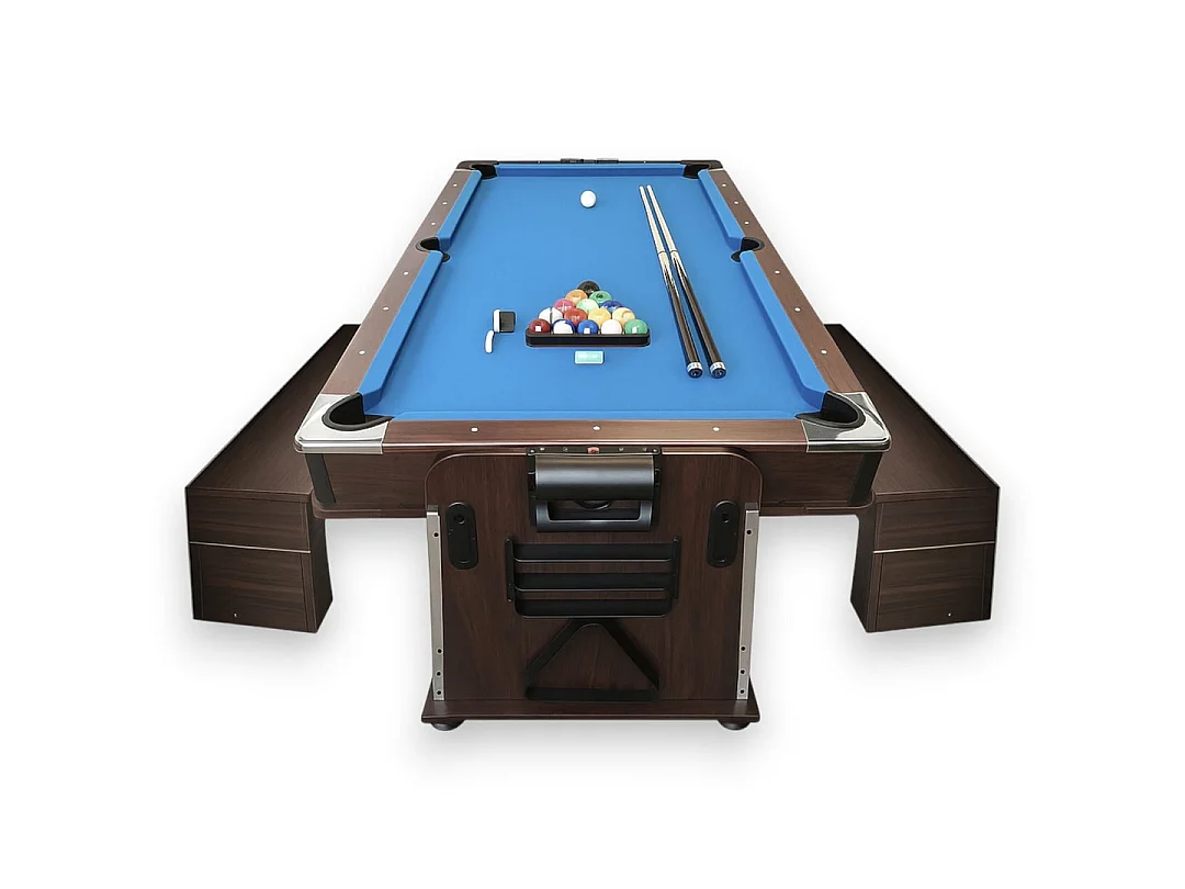 Table de Billard 7 pieds Multi-jeux bleu Air Hockey, Table de Tennis, Table – Stark avec Bancs