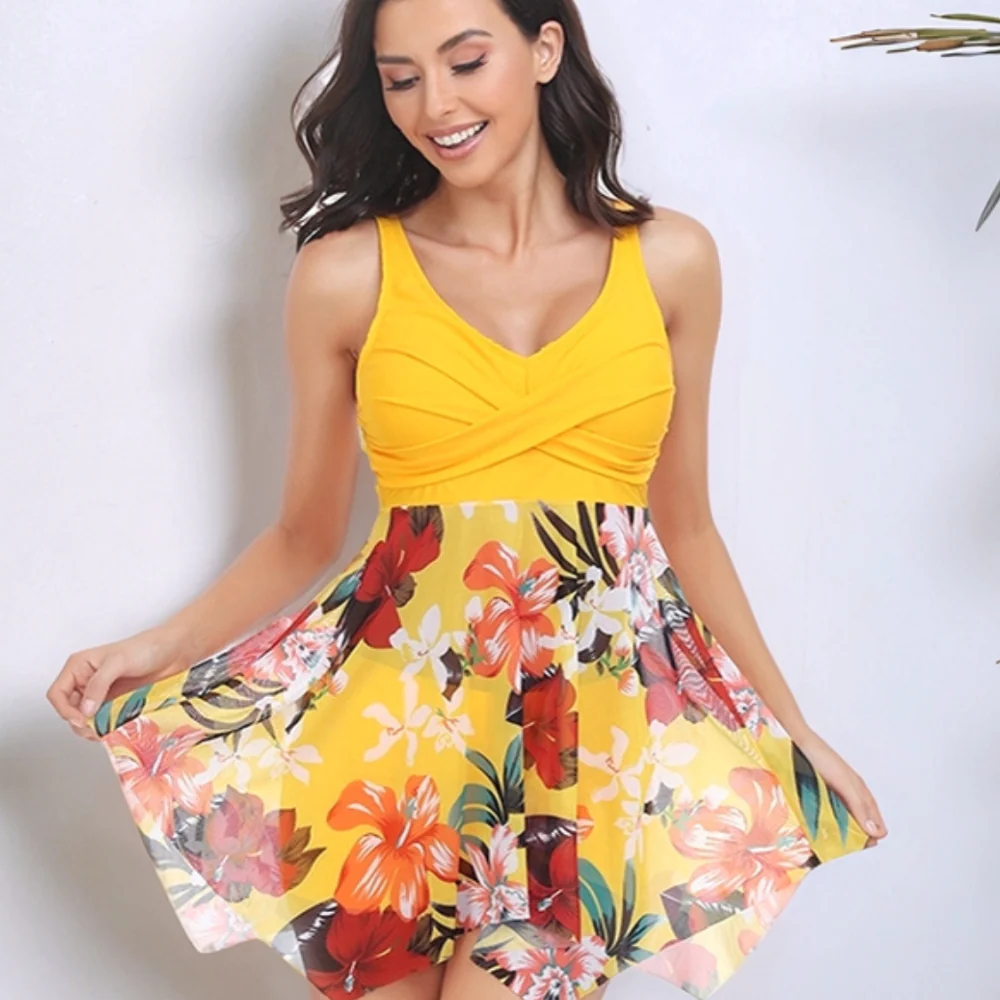 Printed Wide Strap Two-Piece Swim Set - ZKZOOK