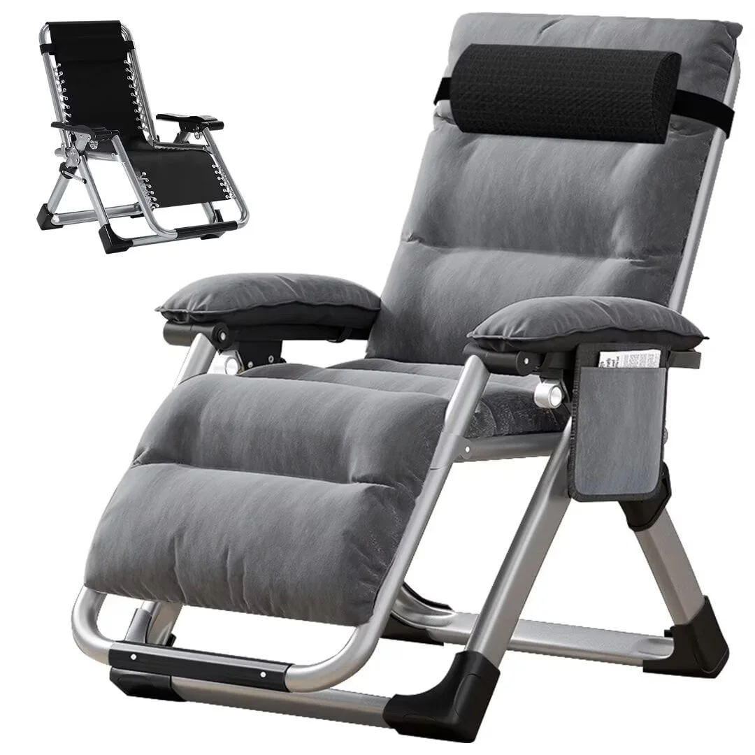 NAIZEA 2 Pack Zero Gravity Chair, Foldable Portable Lawn Recliner with Cushion, Headrest, Cup Holder, Black - Image 53