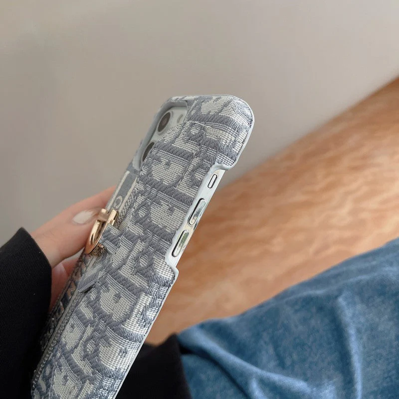 CD Black & Grey Fabric Card Bag iPhone Case - Wholesale & Influencer