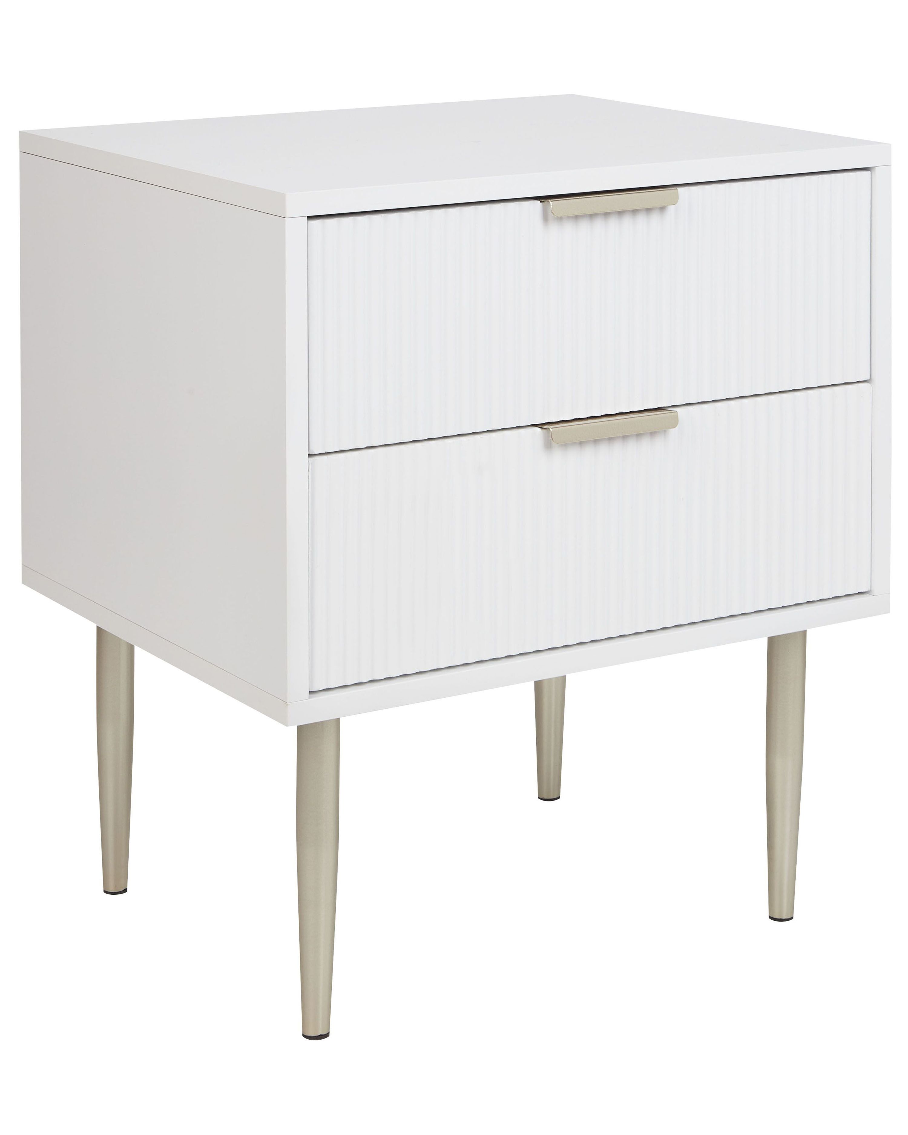 2 Drawer Bedside Table SOHO White