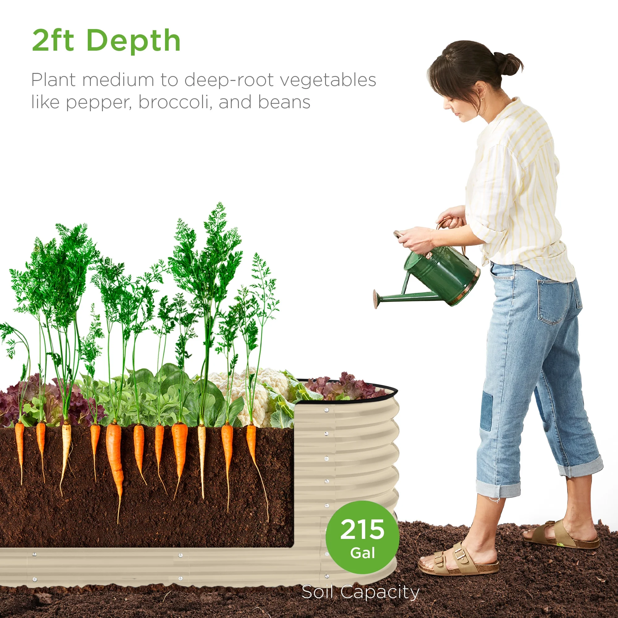 Best Choice Products 8x2x2ft Metal Raised Garden Bed, Oval Outdoor Planter Box w/ 4 Support Bars - Charcoal - Image 35