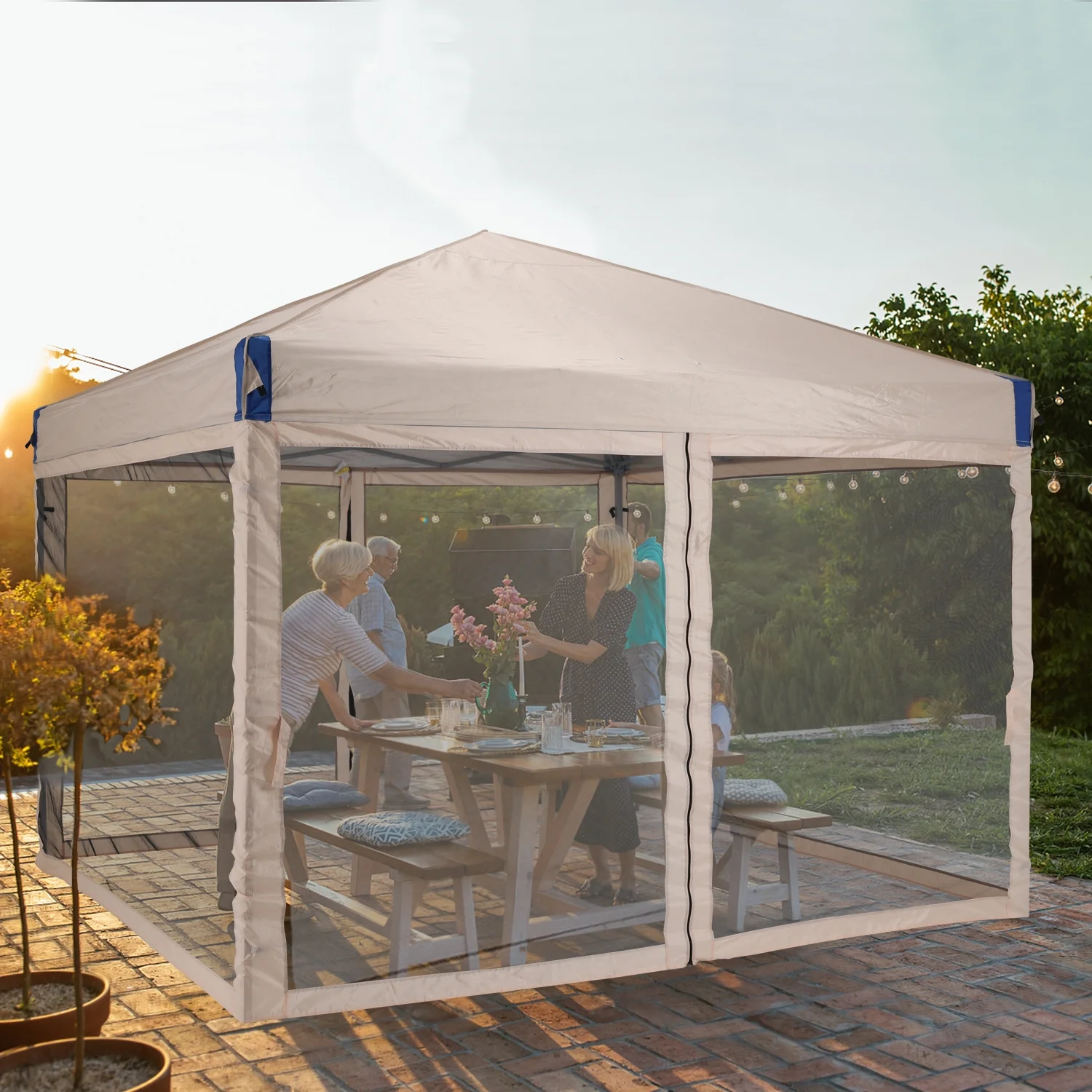Aoodor 12'x12' Pop Up Canopy with Removable Mesh Sidewalls, Outdoor Portable Instant Shelter Tent-Black - Image 27