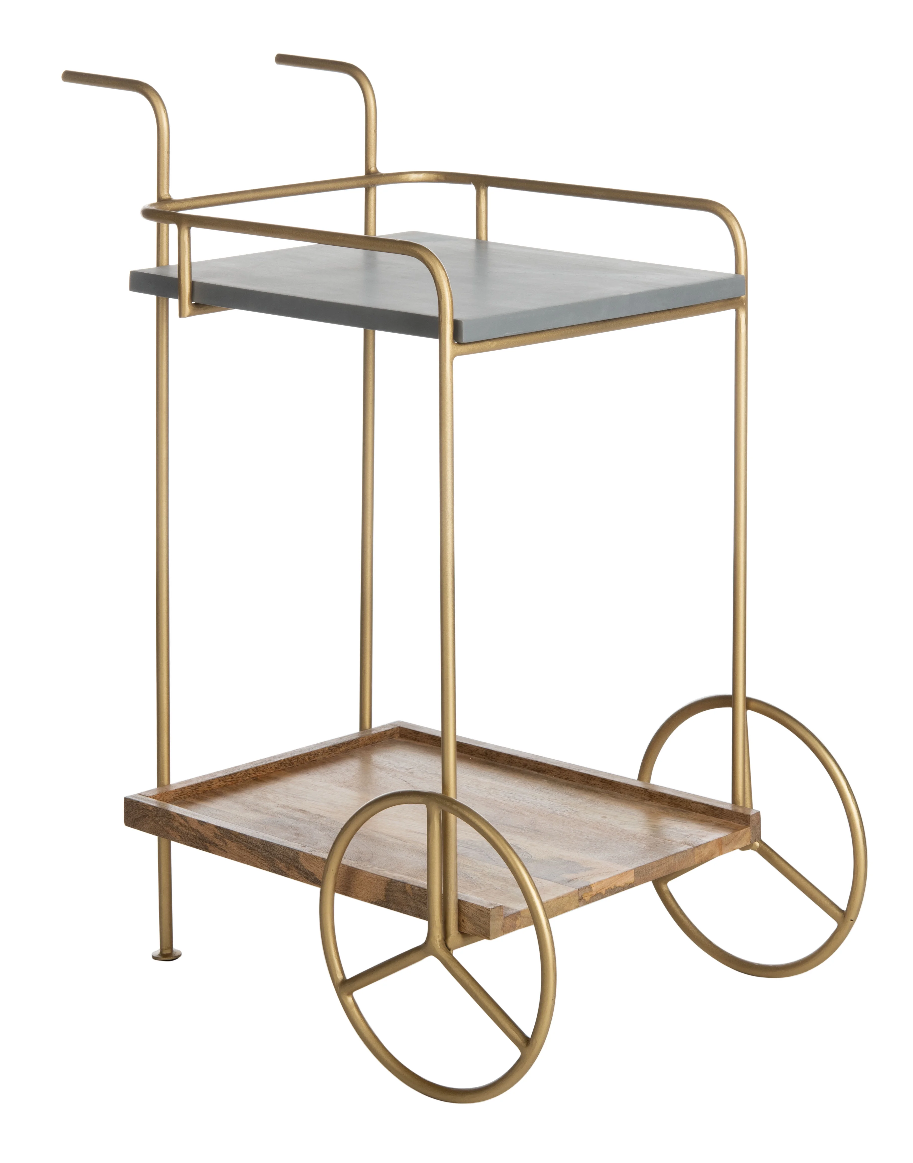 Safavieh Harper Mid-Century 2 Tier Bar Cart, Natural