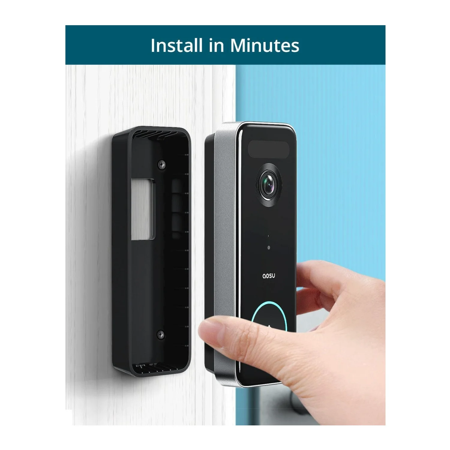 AOSU Waterproof Video Doorbell Ultra with 5MP Ultra HD Camera and HomeBase - Image 4