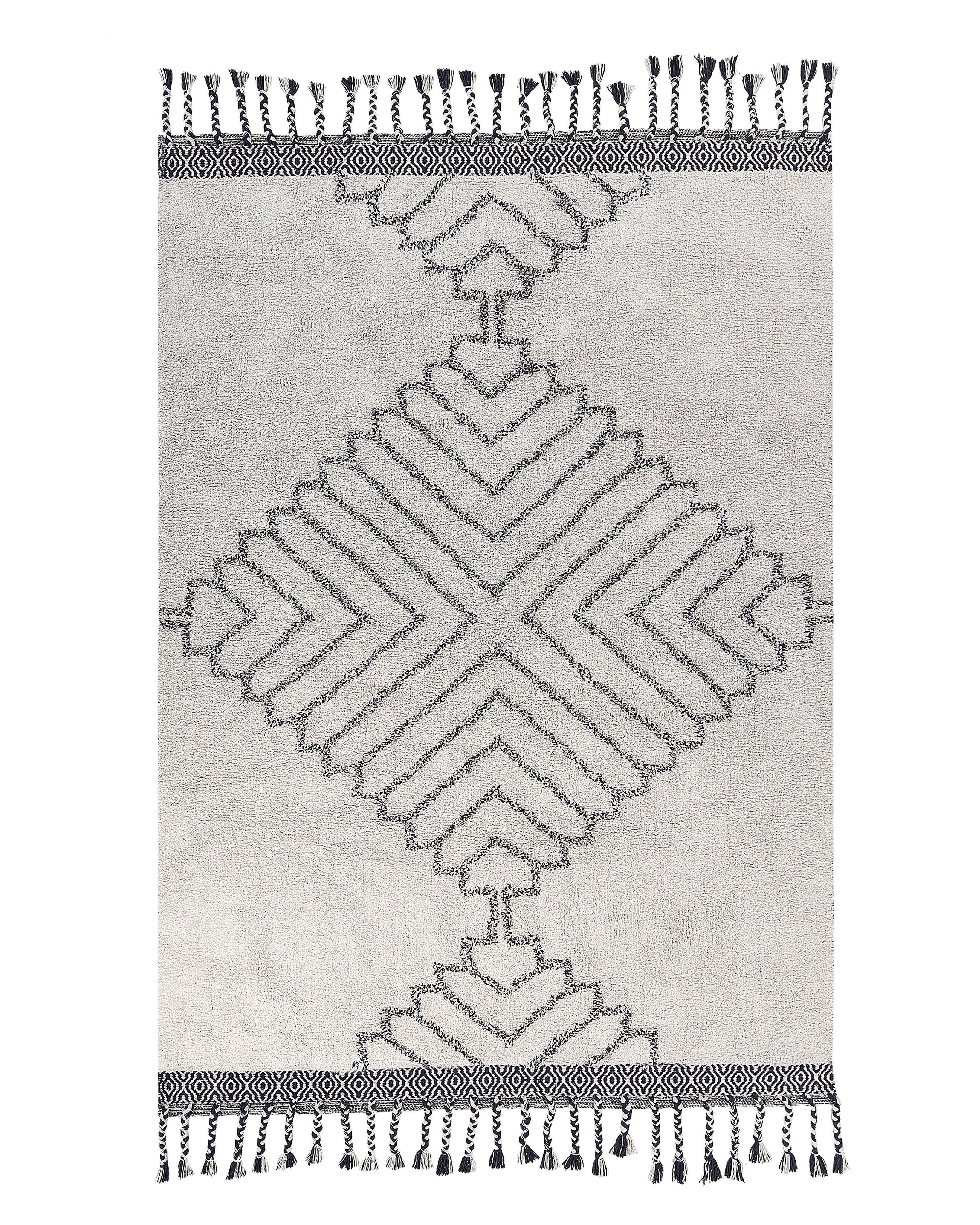 Rug ERAY Light Beige 140 x 200 cm Cotton
