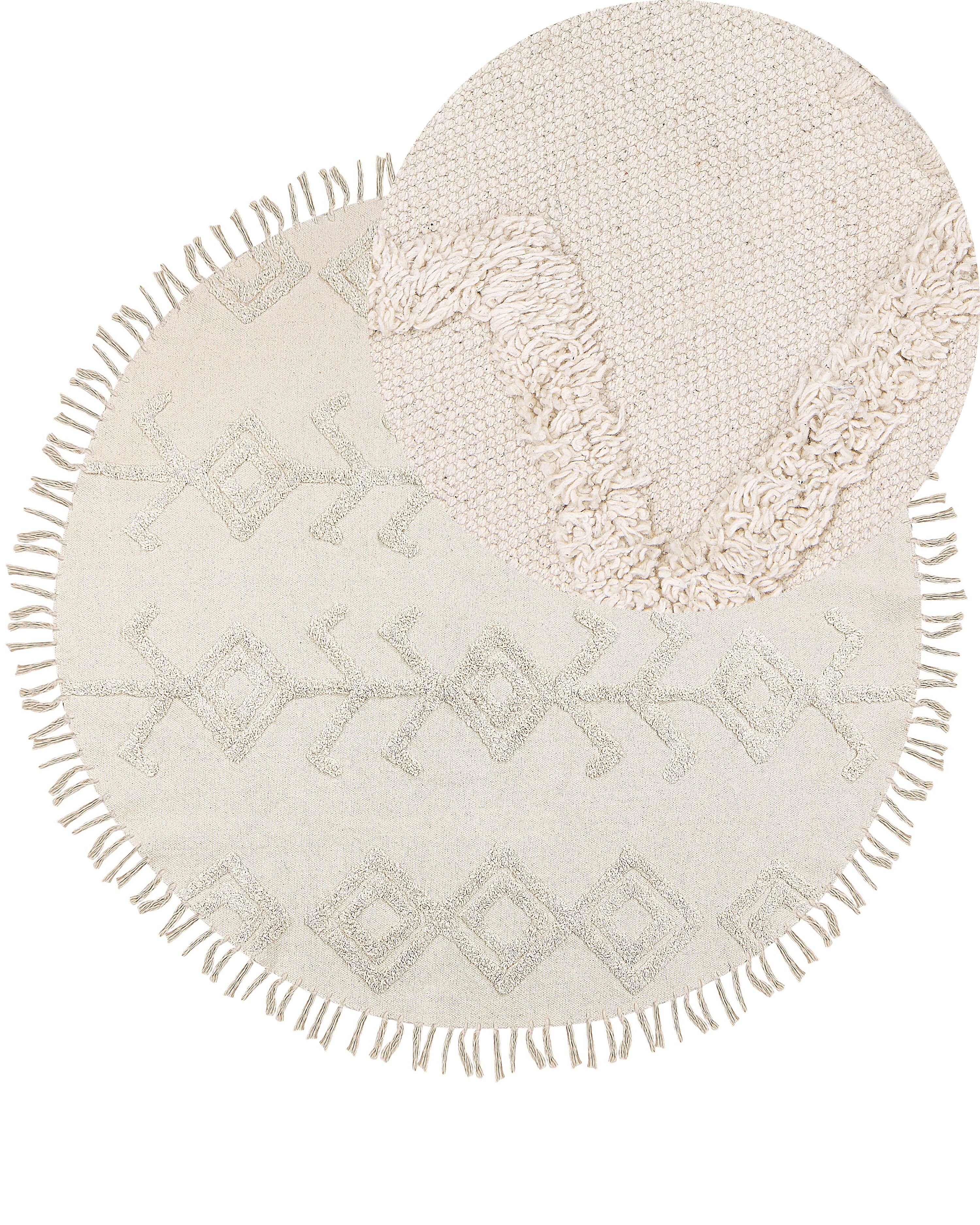 Rug HARRAN Light Beige ø 140 cm Cotton
