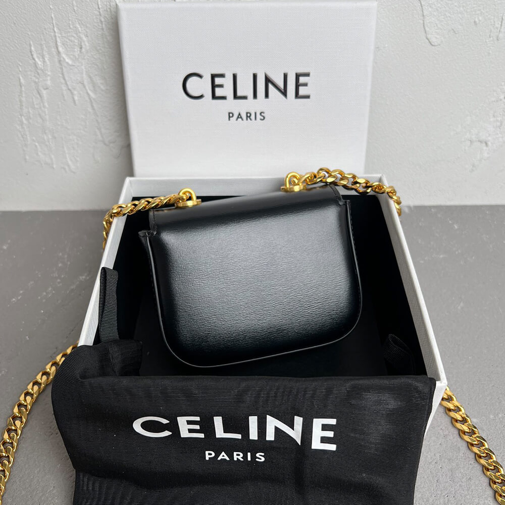CELINE MINI CHAIN CLAUDE IN Shiny calfskin(HIGH-END GRADE)1:1High-quality replica