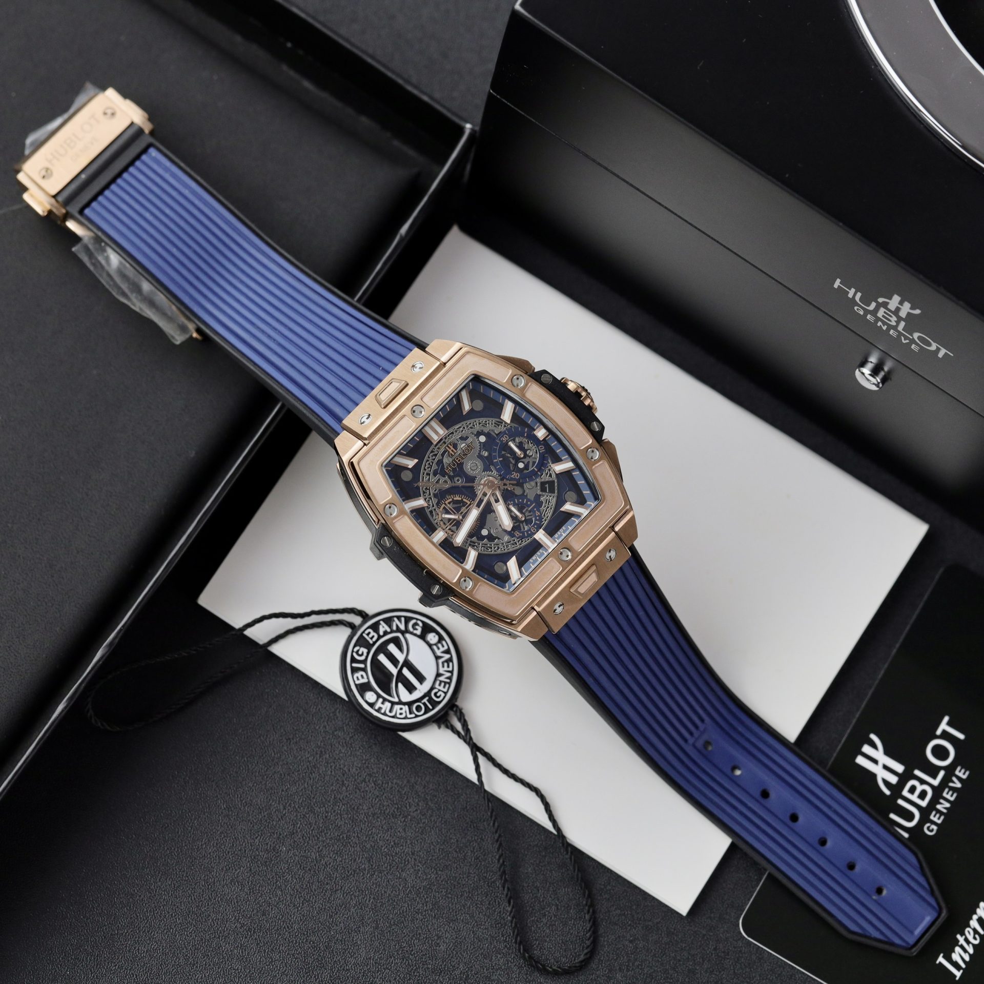 Hublot Replica Watch Spirit Of Big Bang King Gold Dial Blue 42mm - Elite Watch Atelier