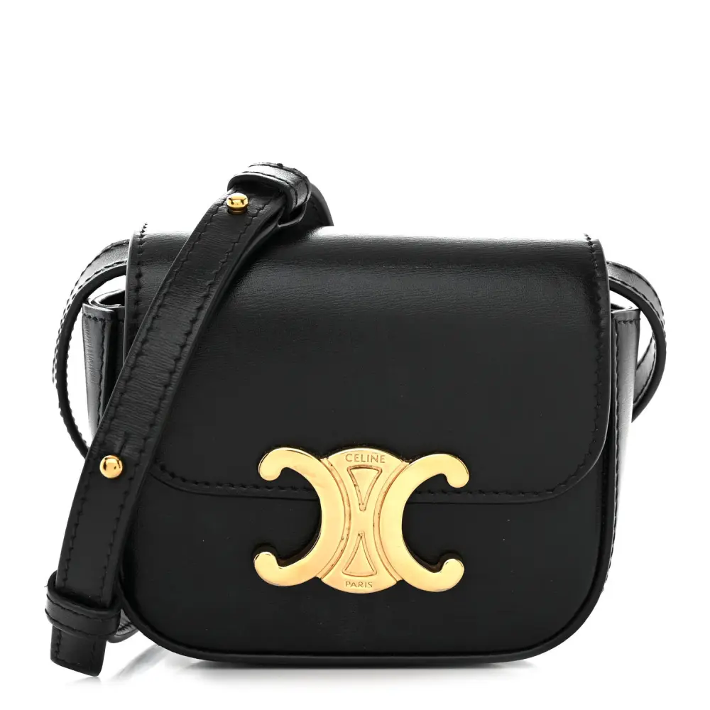 Replica Handbags: Celine Black Mini Triomphe with Gold Hardware1:1High-quality replica