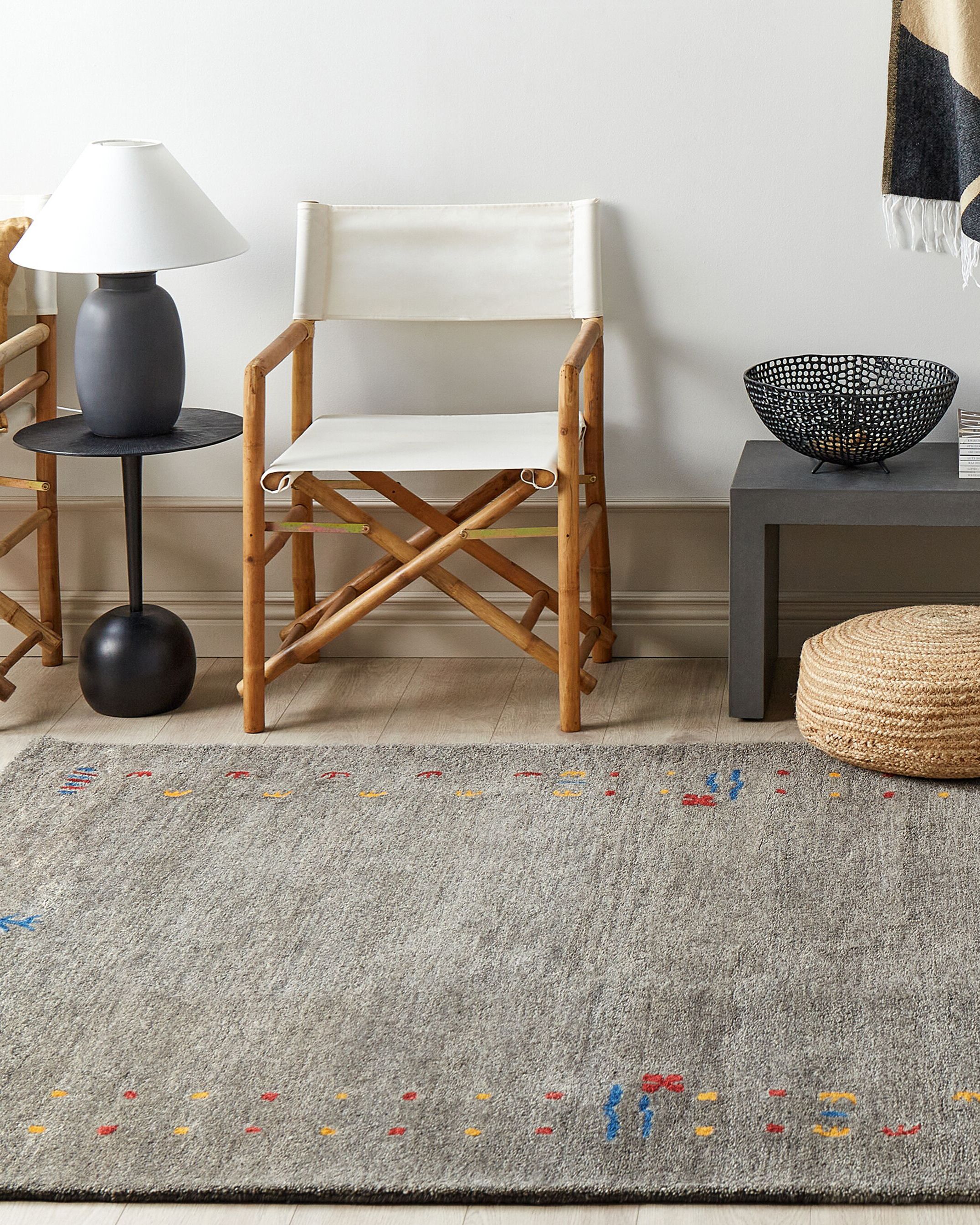 Rug SEYMEN Grey 160 x 230 cm Wool Gabbeh