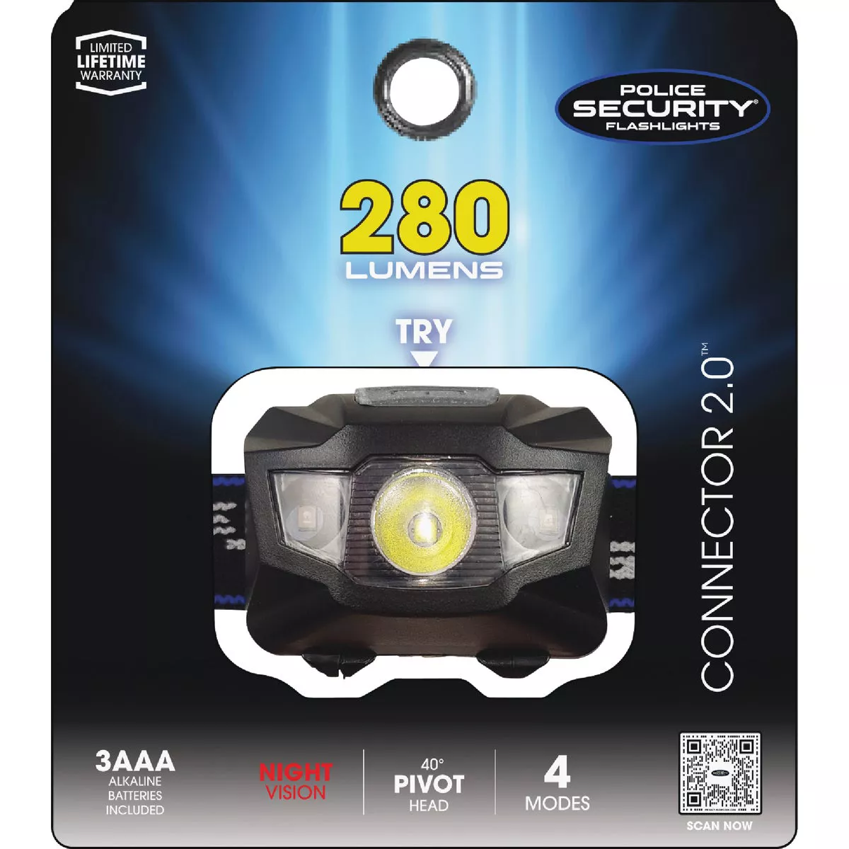 Police Security Connector 2.0 280 Lm. LED Headlamp