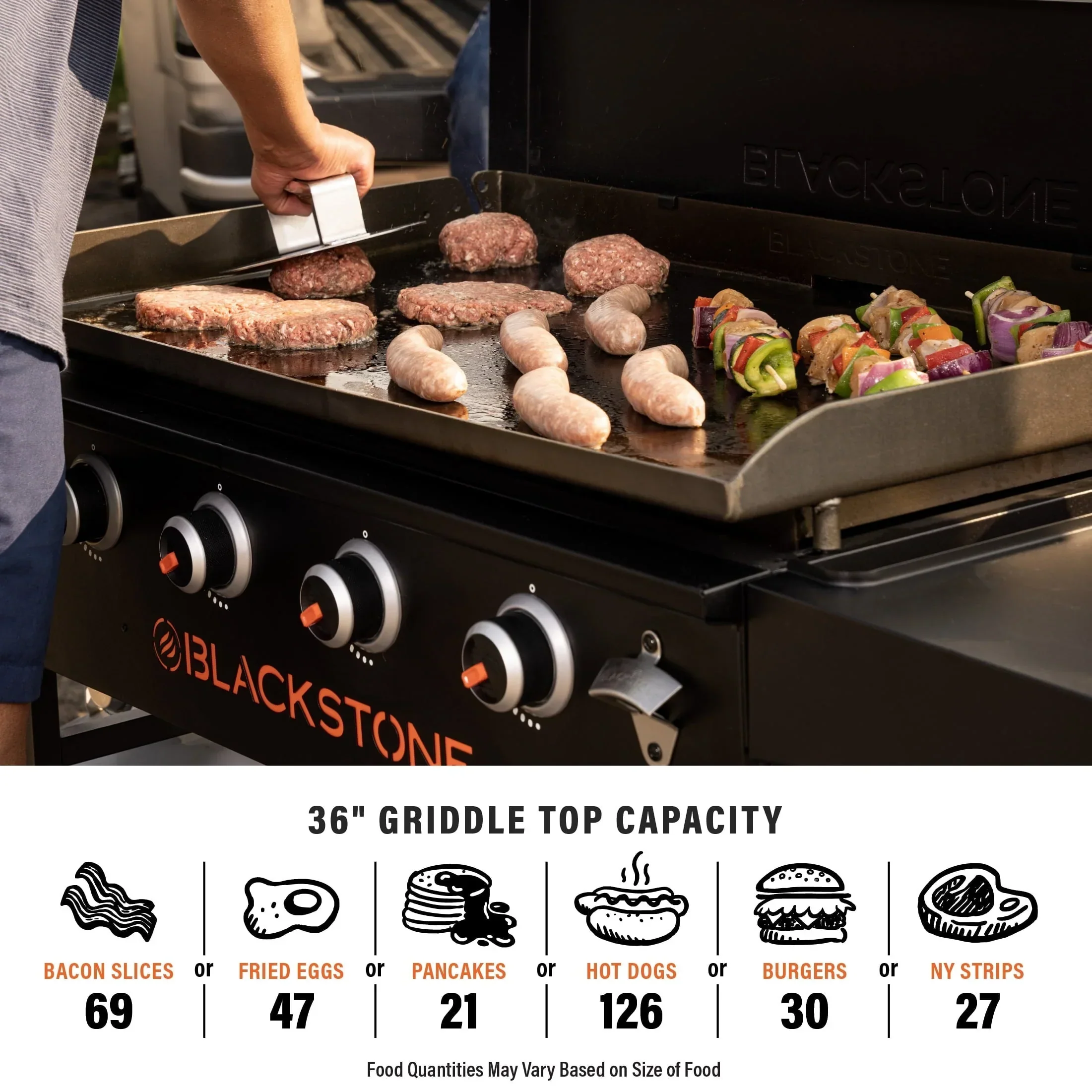 Blackstone Original 4-Burner 36in Propane Omnivore Griddle With Hard Cover - 2177 - Image 6 Blackstone Original 4-Burner 36in Propane Omnivore Griddle With Hard Cover - 2177 - Image 6