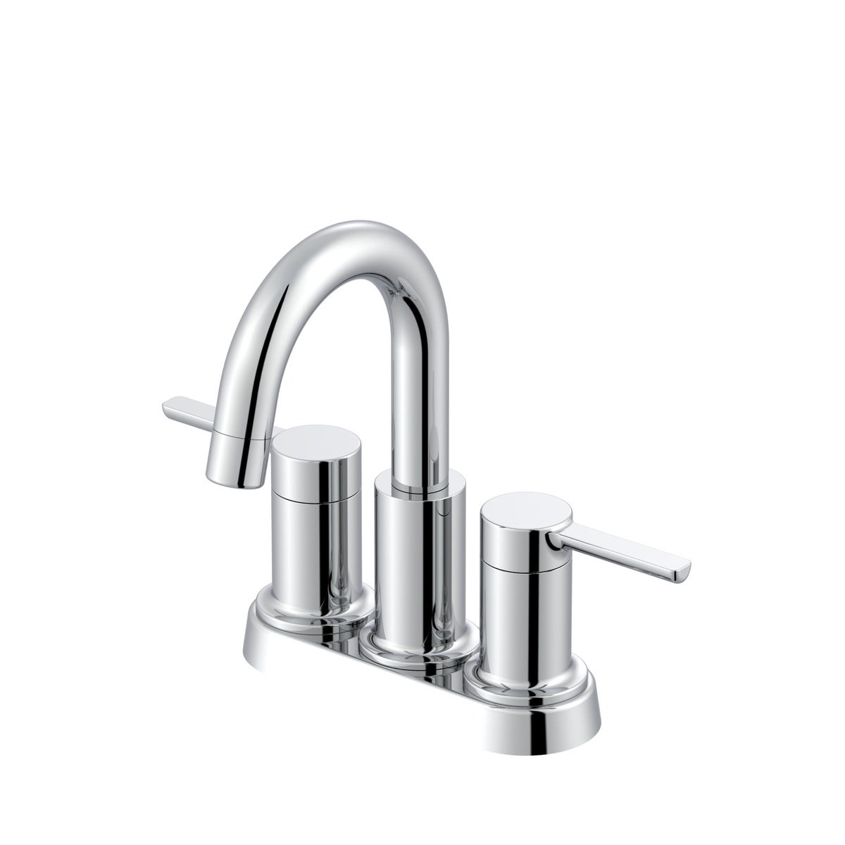 Home Impressions Chromel 2-Straight Handle Lever 4 In. Centerset Bathroom Faucet with Pop-Up