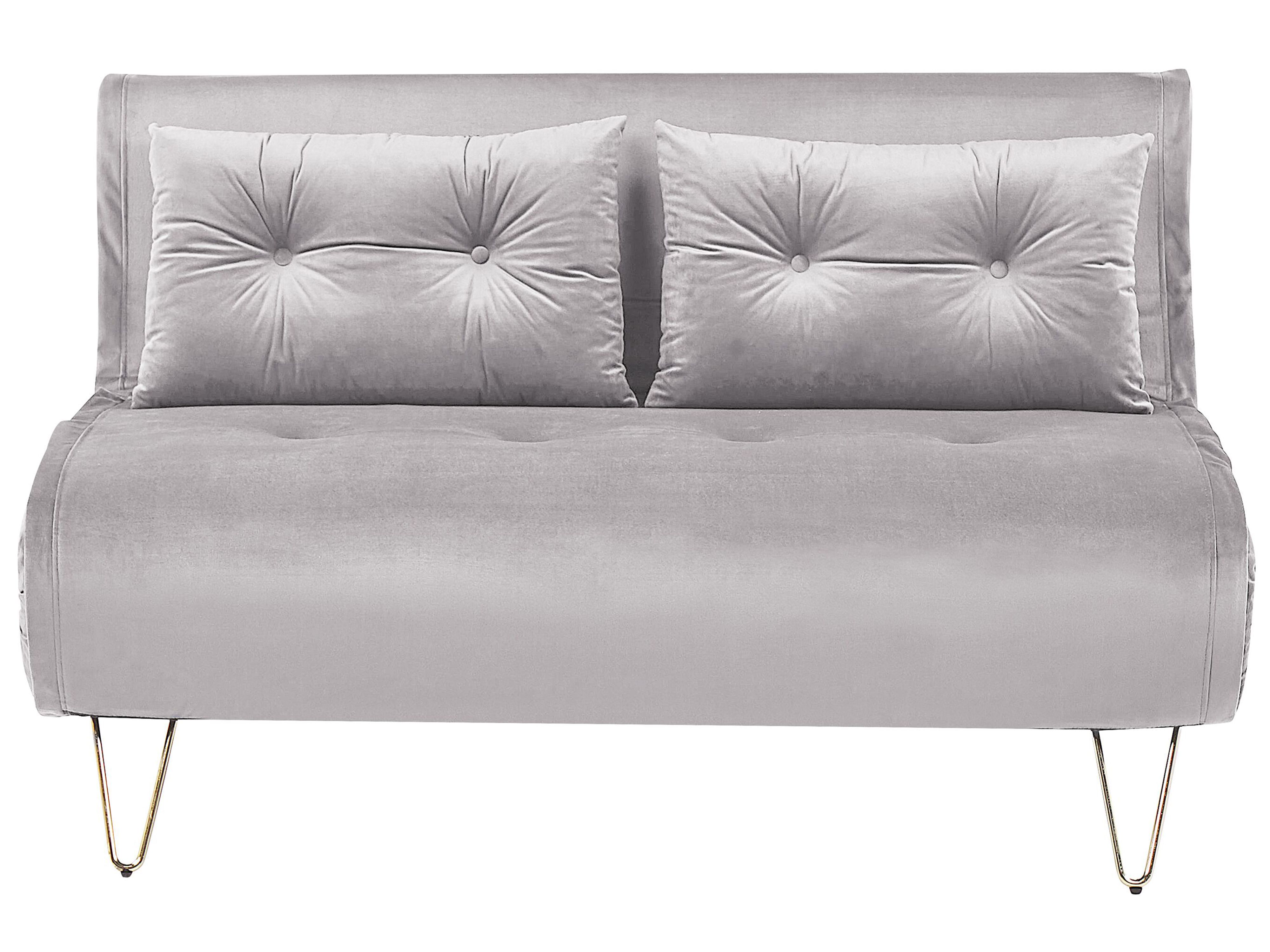 Sofa Bed 2 Seater VESTFOLD Velvet Grey