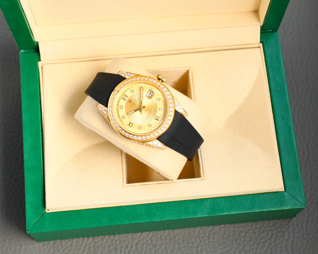 Rolex Logbook Full Luxury-Roman Diamond Dial-18k Nano-Technology 41MM-Golden(1:1 replica) - Top club