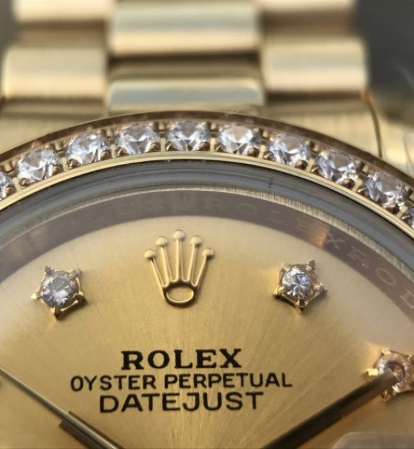 Replica Rolex DateJust 31mm Diamonds Bezel/Markers RG Gold Dial Bracelet A2235 - Elite Watch Atelier