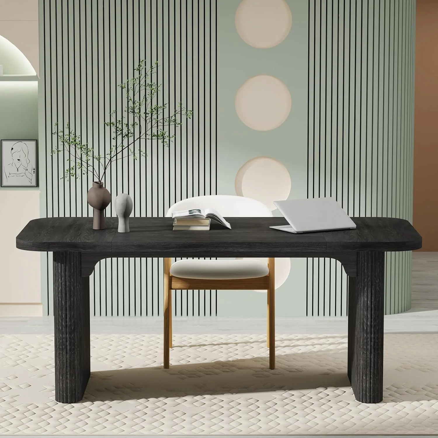 Tribesigns 63'' Computer Desk, Simple Rectangular Writing Table for Home Office Study Room Bedroom - Image 18