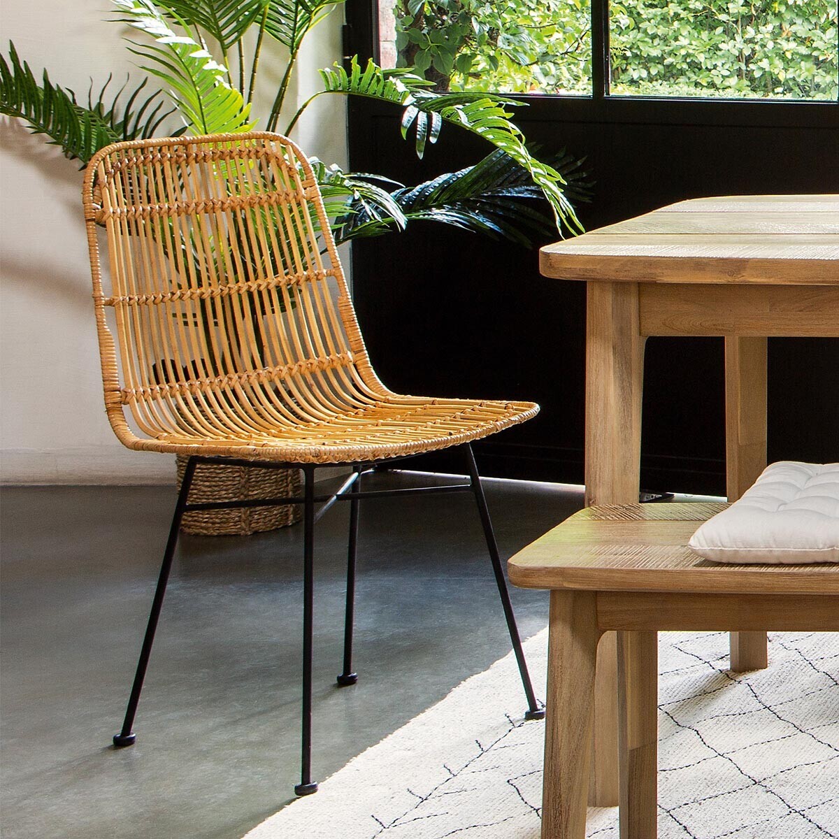 Chair "Kubu" Rattan, Metal