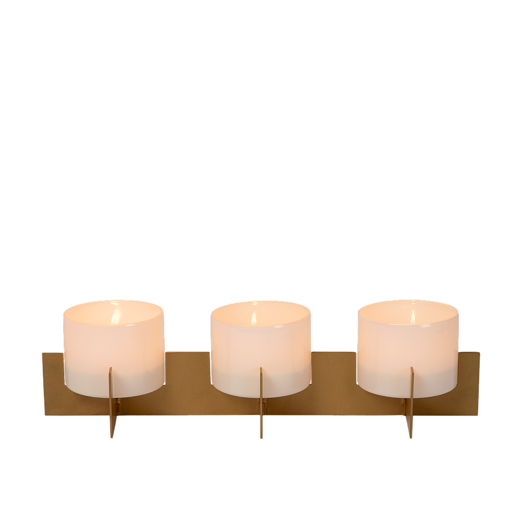 Atmooz Theelichthouder Zambesi - Set van 3 - Glas & Metaal - Ø 9 cm