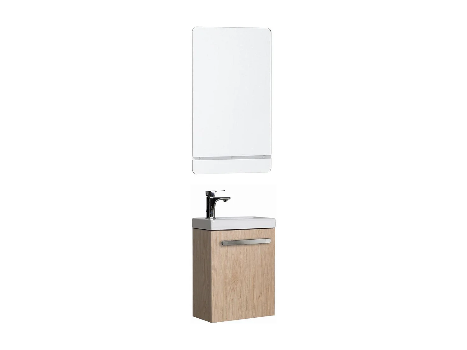 Ensemble lave-mains suspendu NEVADA avec miroir tablette