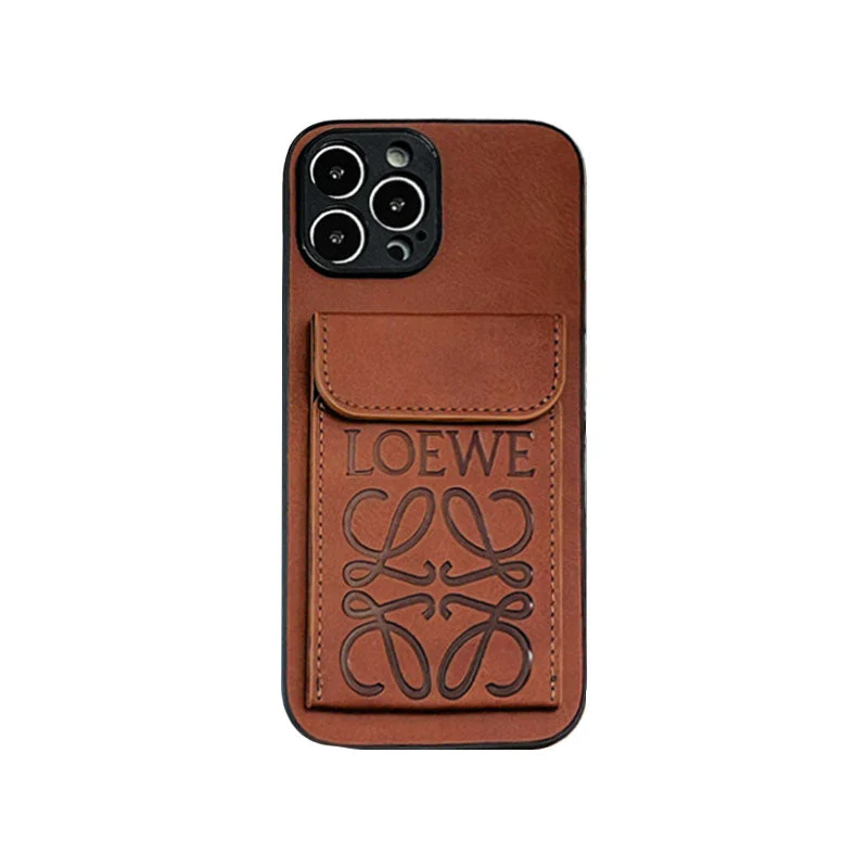 LOEWE iPhone Case With Card Holder Brown-LZP241448 - Wholesale & Influencer