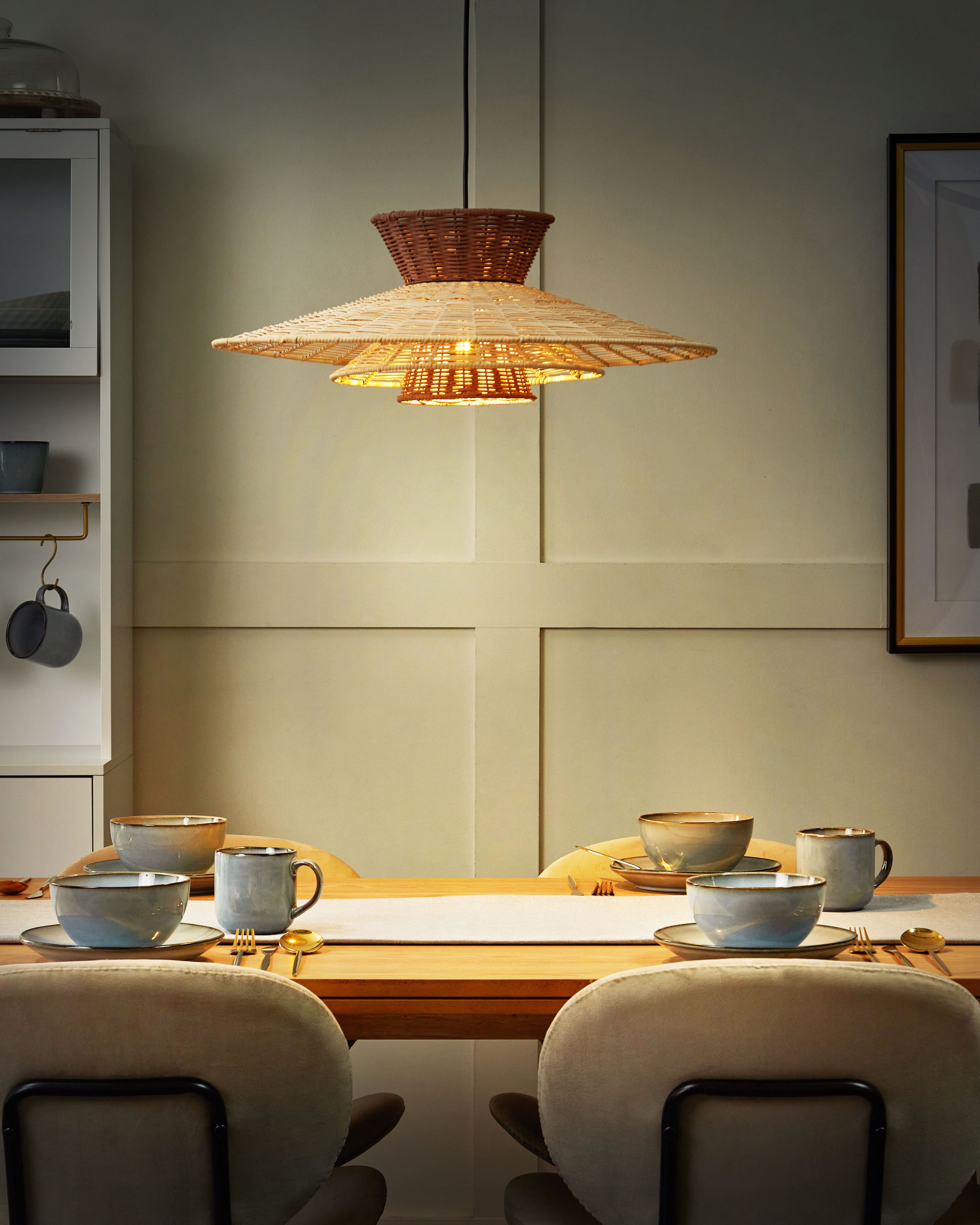 Pendant Lamp KABOMPO Rattan Brown
