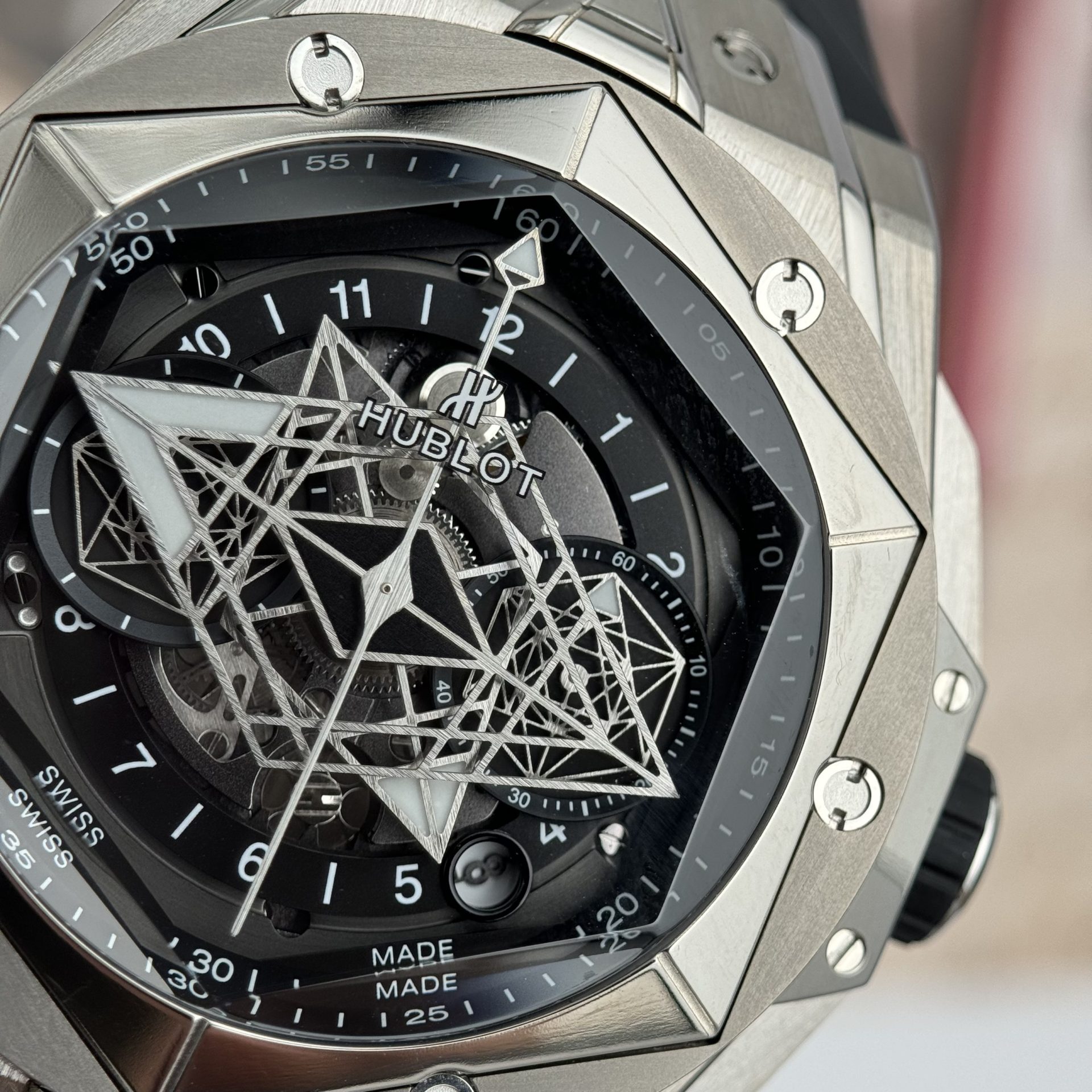 Hublot Replica Watch Big Bang Sang Bleu II Titanium Black Dial BBF 45mm - Top club