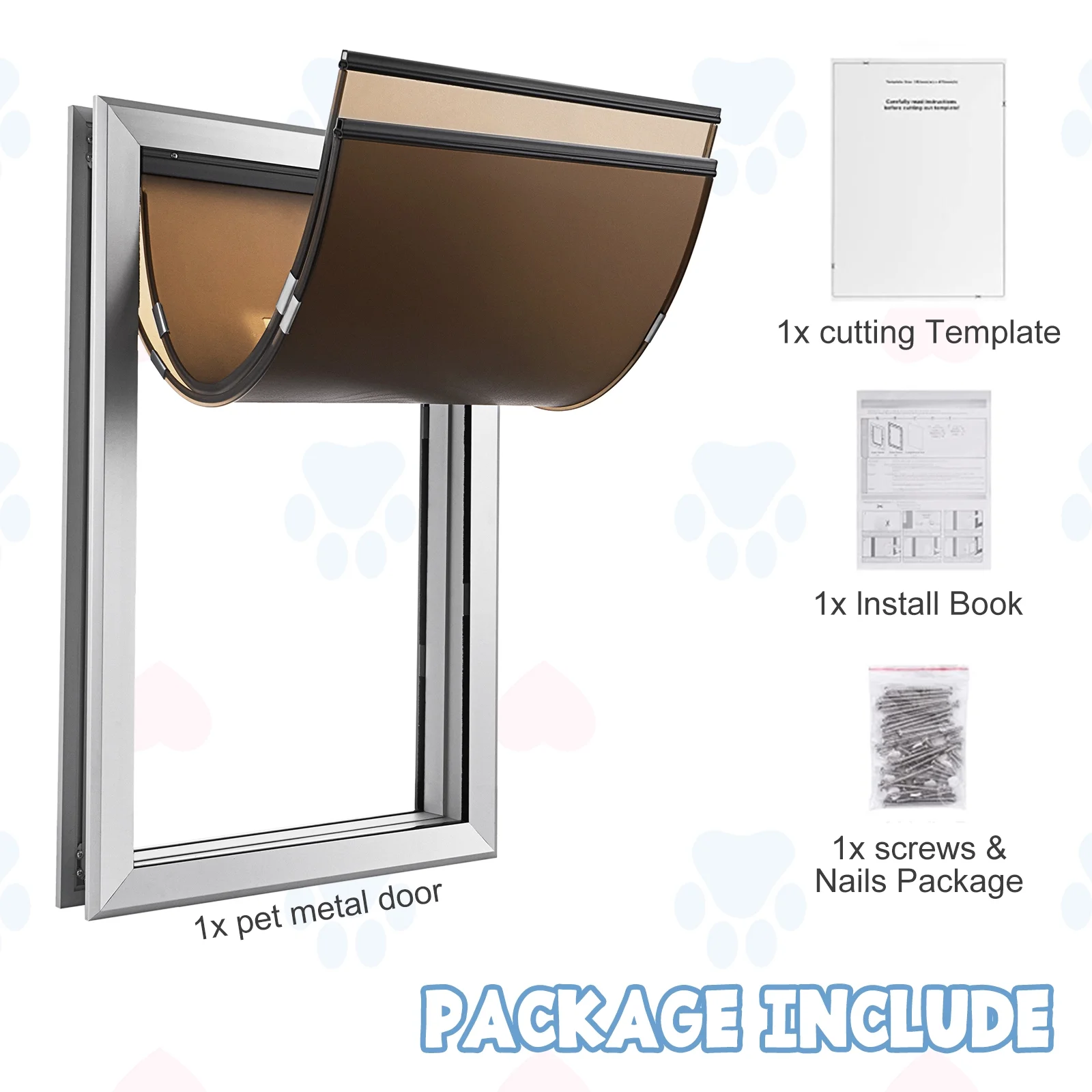 SHZOND Large Dog Door Aluminum Dog Doors W/Extra-Large Flap 17.5" W x 27.7" H Doggie Doors for Large Dog Up to 220lbs - Image 8
