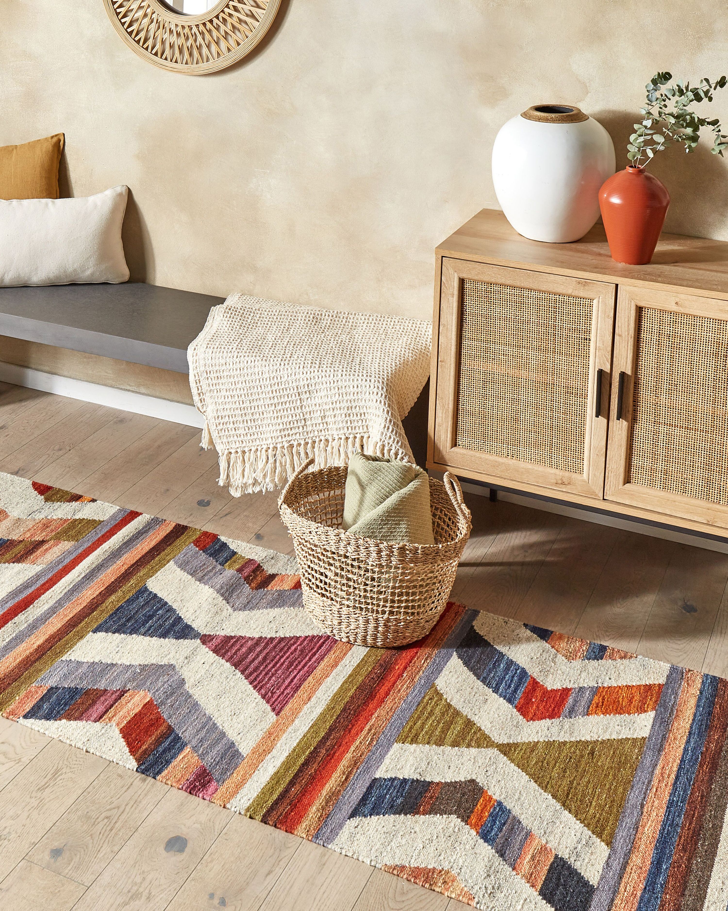 Rug MRGASHAT Multicolour 80 x 300 cm Wool Kilim