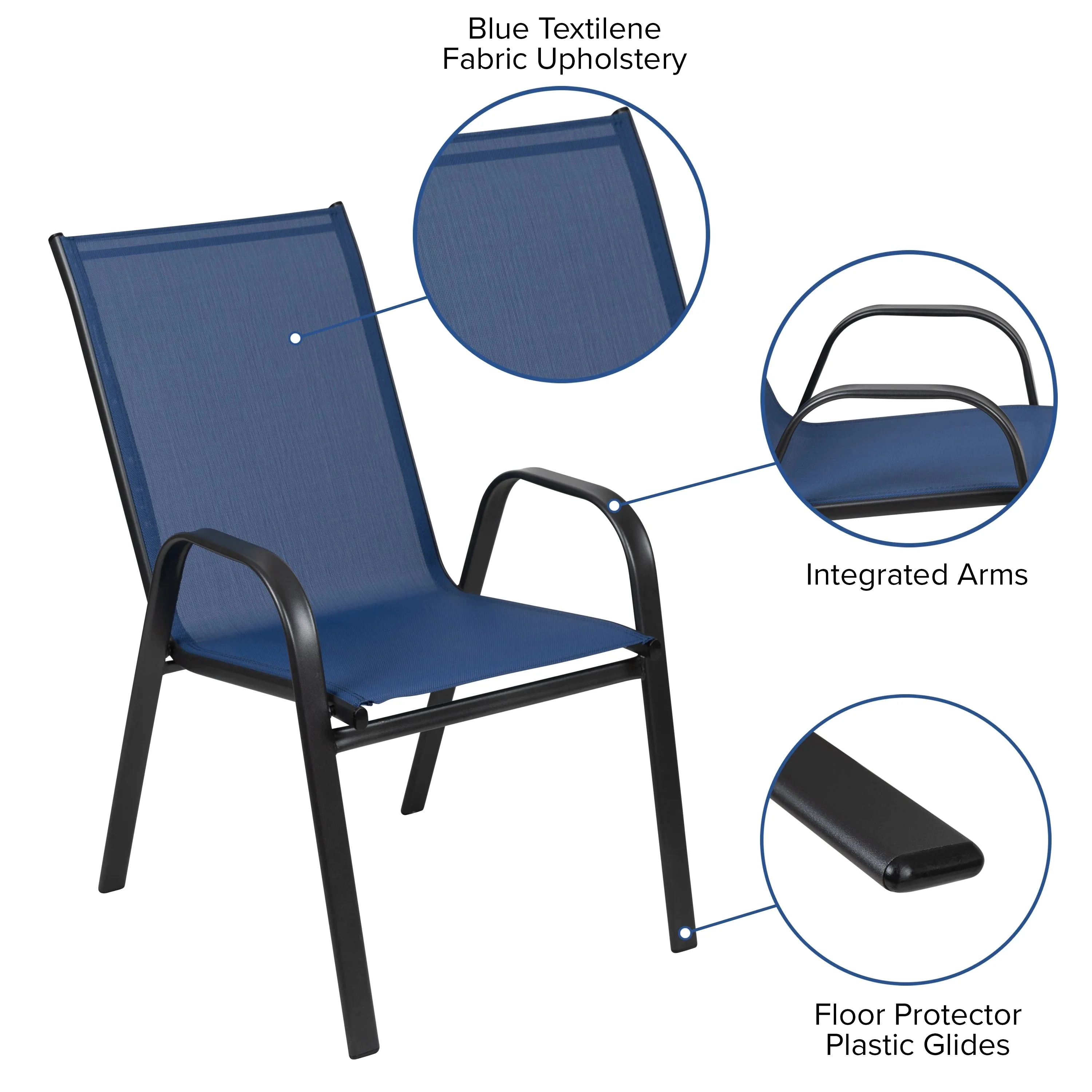Emma + Oliver Outdoor Stack Chairs, Gray, 4 Pack, 21.25in W x 29in D x 36in H - Image 57 Emma + Oliver Outdoor Stack Chairs, Gray, 4 Pack, 21.25in W x 29in D x 36in H - Image 57