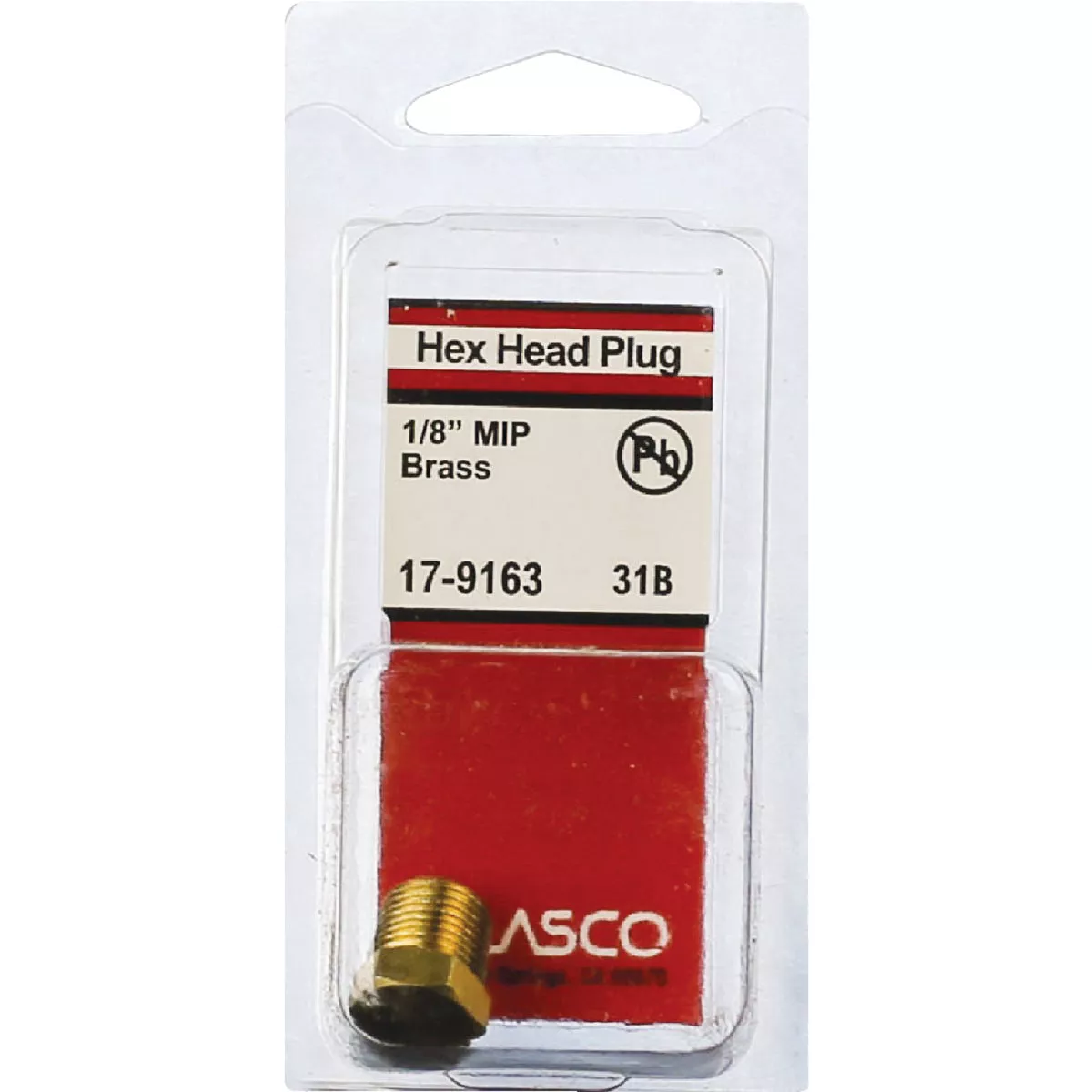 Lasco 1/8 In. MPT Brass Hex Head Plug