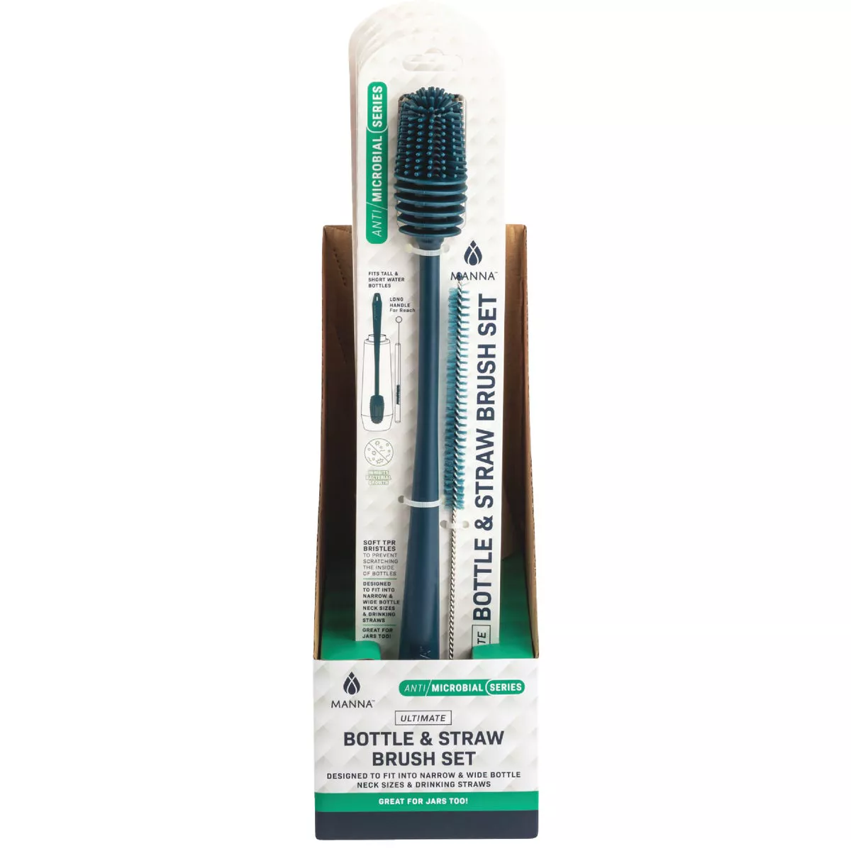 Manna Antimicrobial Bottle Brush & Straw Brush Cleaner (2-Piece)