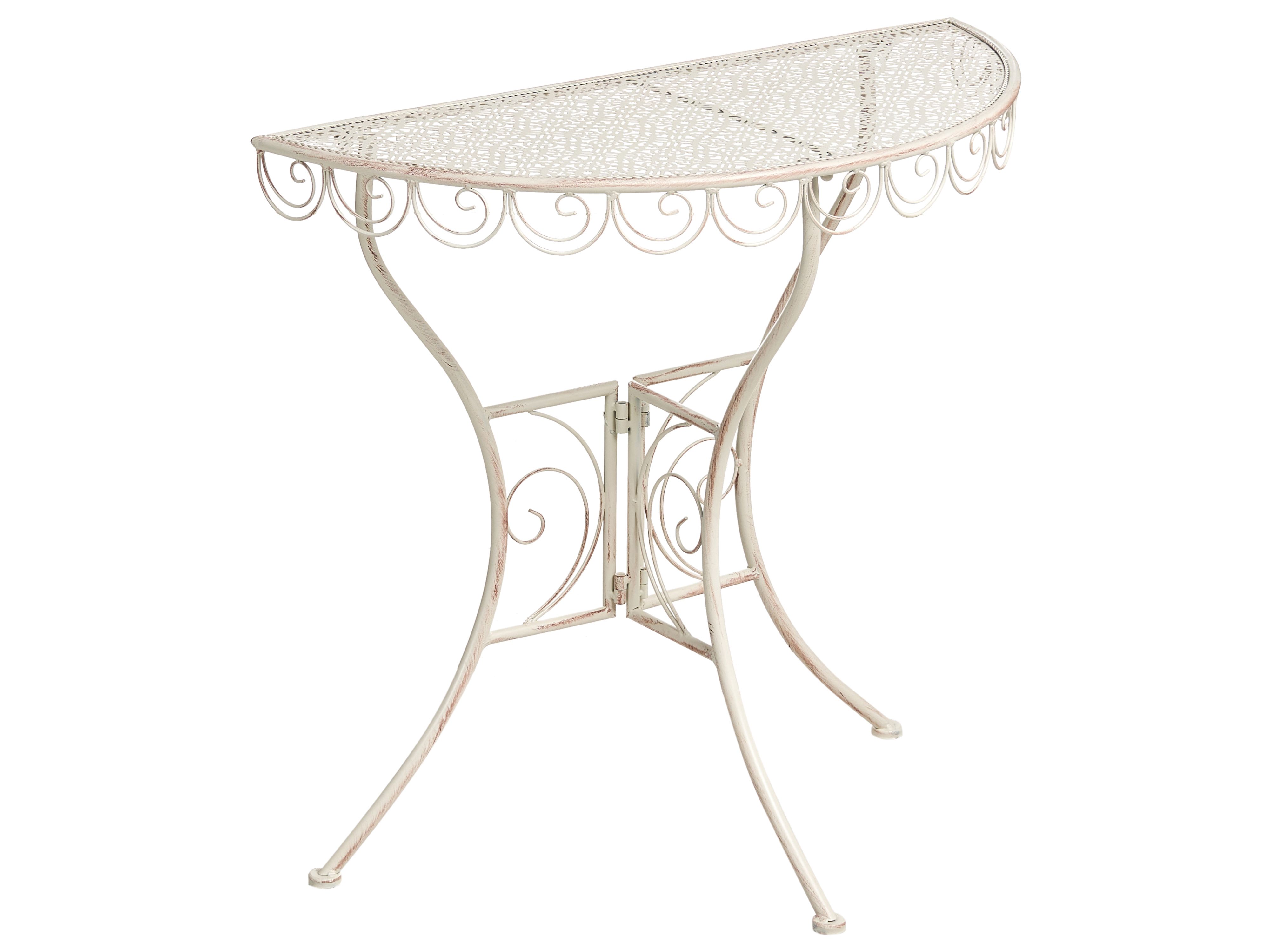 Bistro Table JUINA 80 cm 36 cm Metal Light Beige