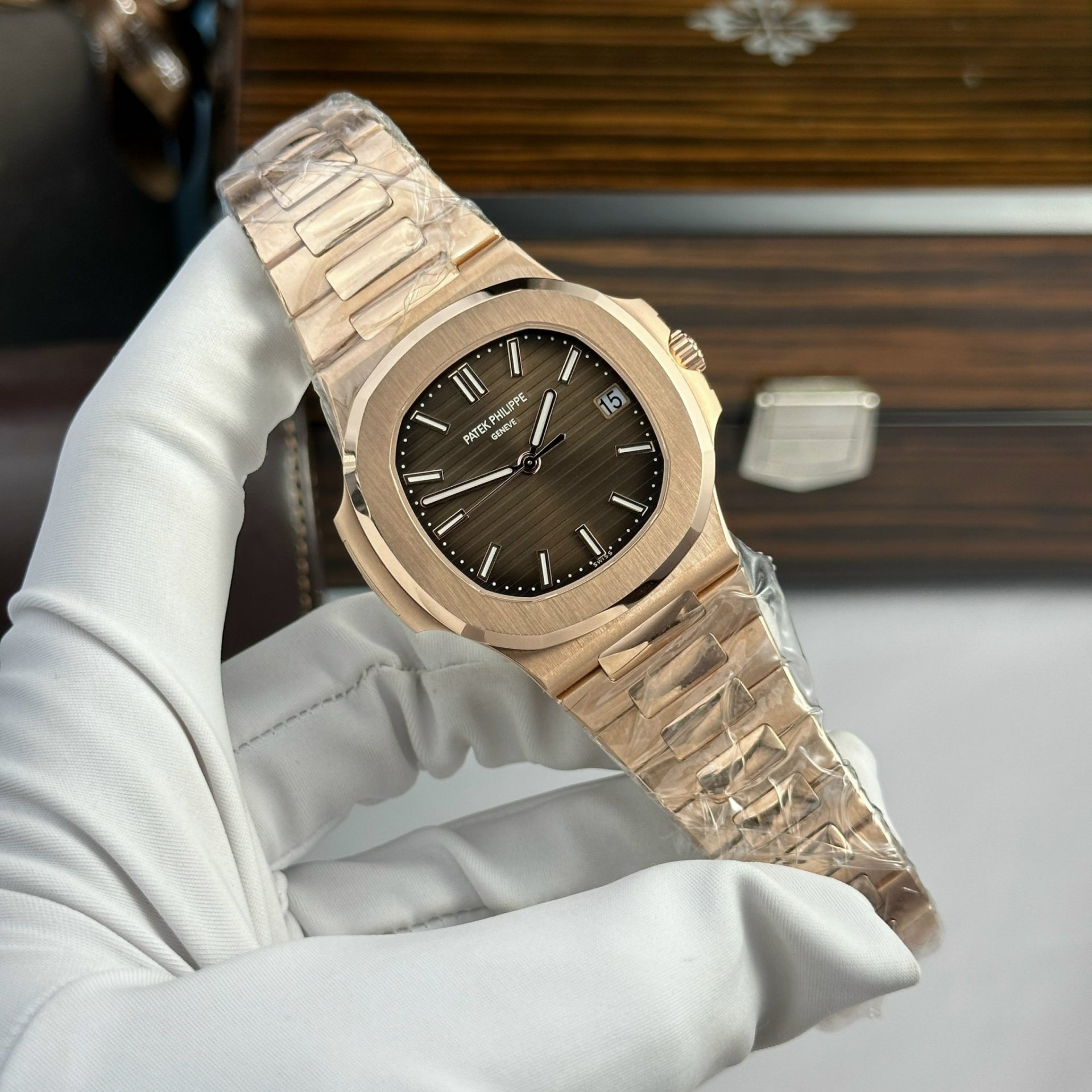 Patek Philippe Nautilus 5711 Refined Full Options Customs 18K Gold Wrapped 40mm - Elite Watch Atelier