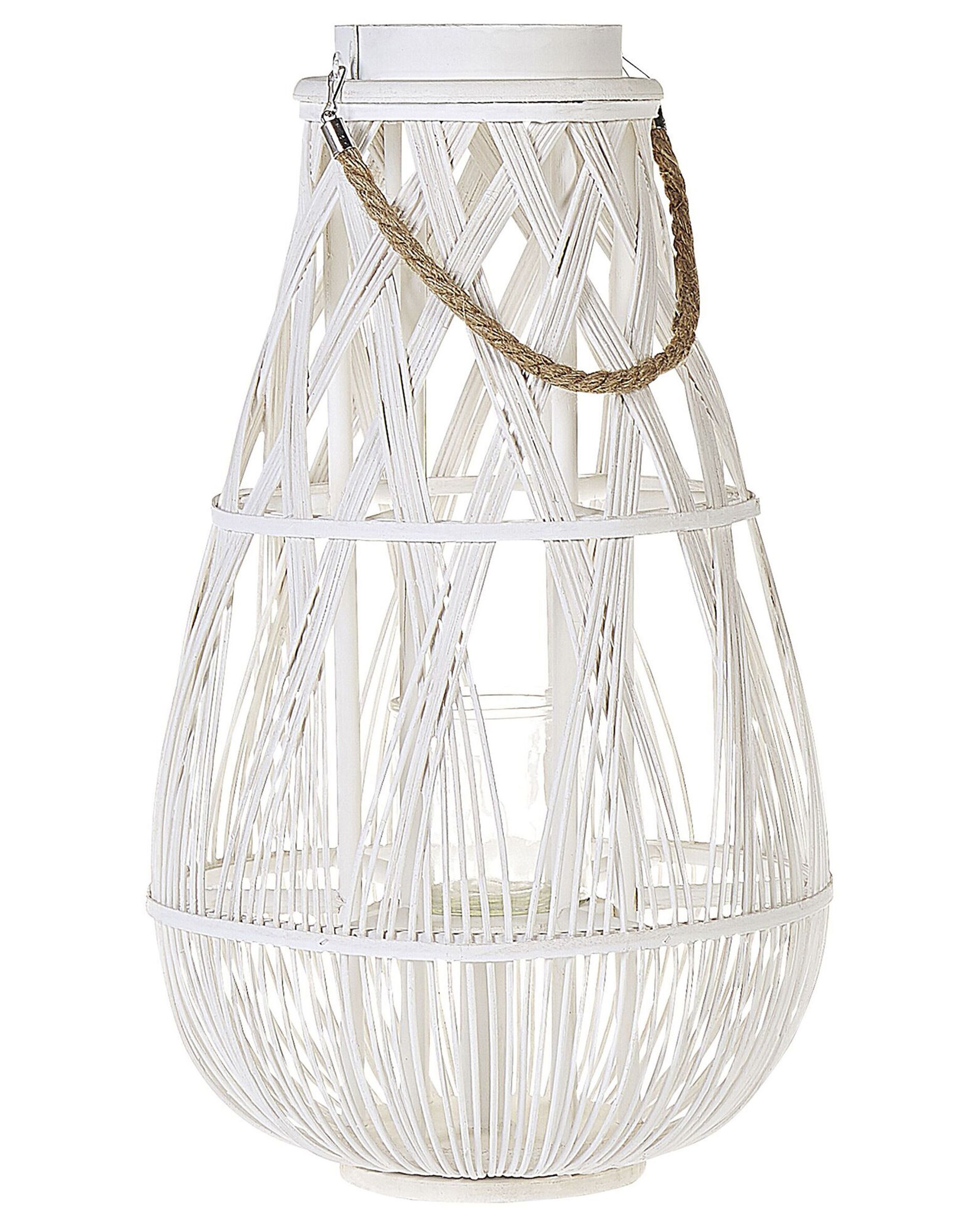 Lantern TONGA Bamboo 56 cm White
