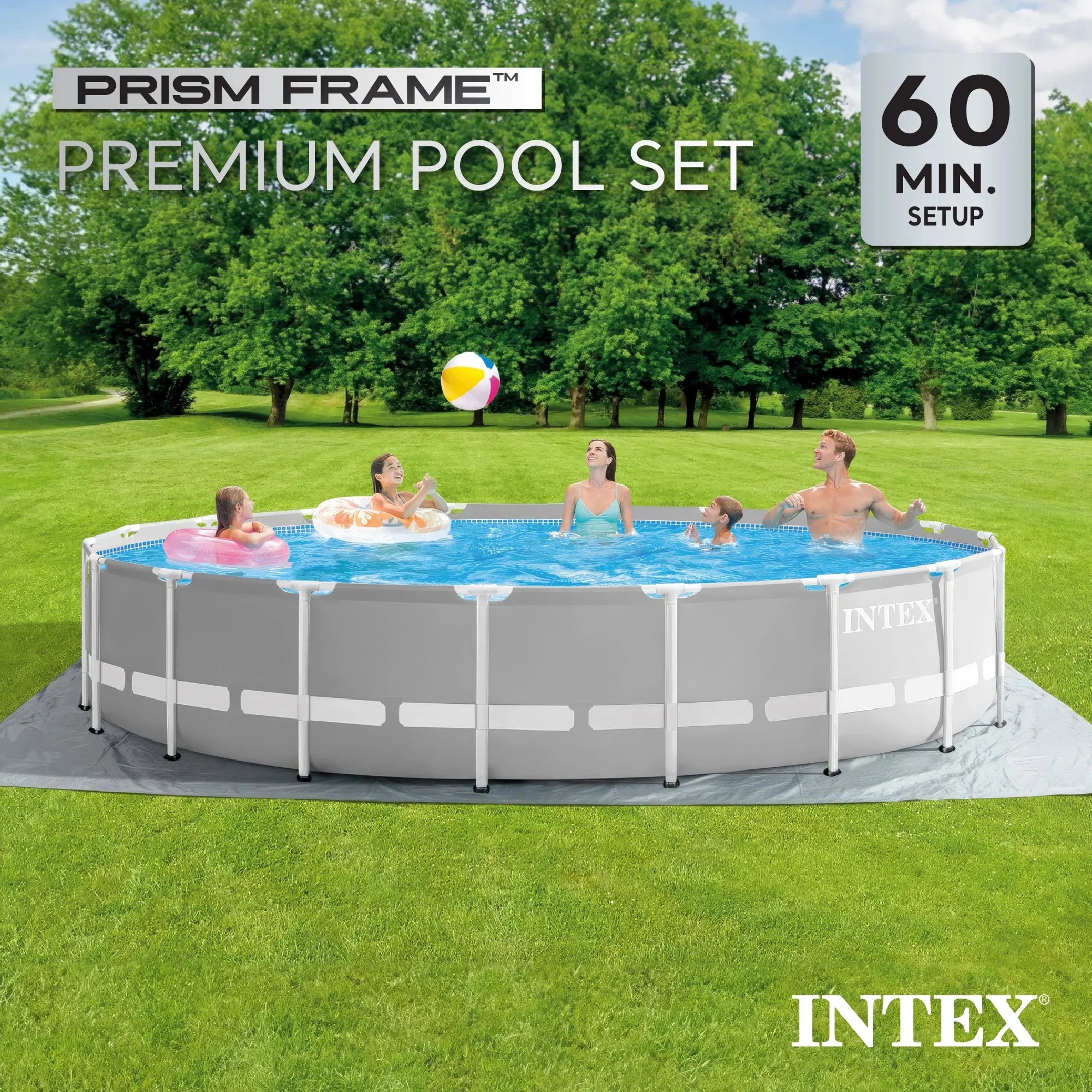 Intex Prism Frame Above Ground Swimming Pool 14ft x 42in With Pump - 26719EH - Image 15 Intex Prism Frame Above Ground Swimming Pool 14ft x 42in With Pump - 26719EH - Image 15